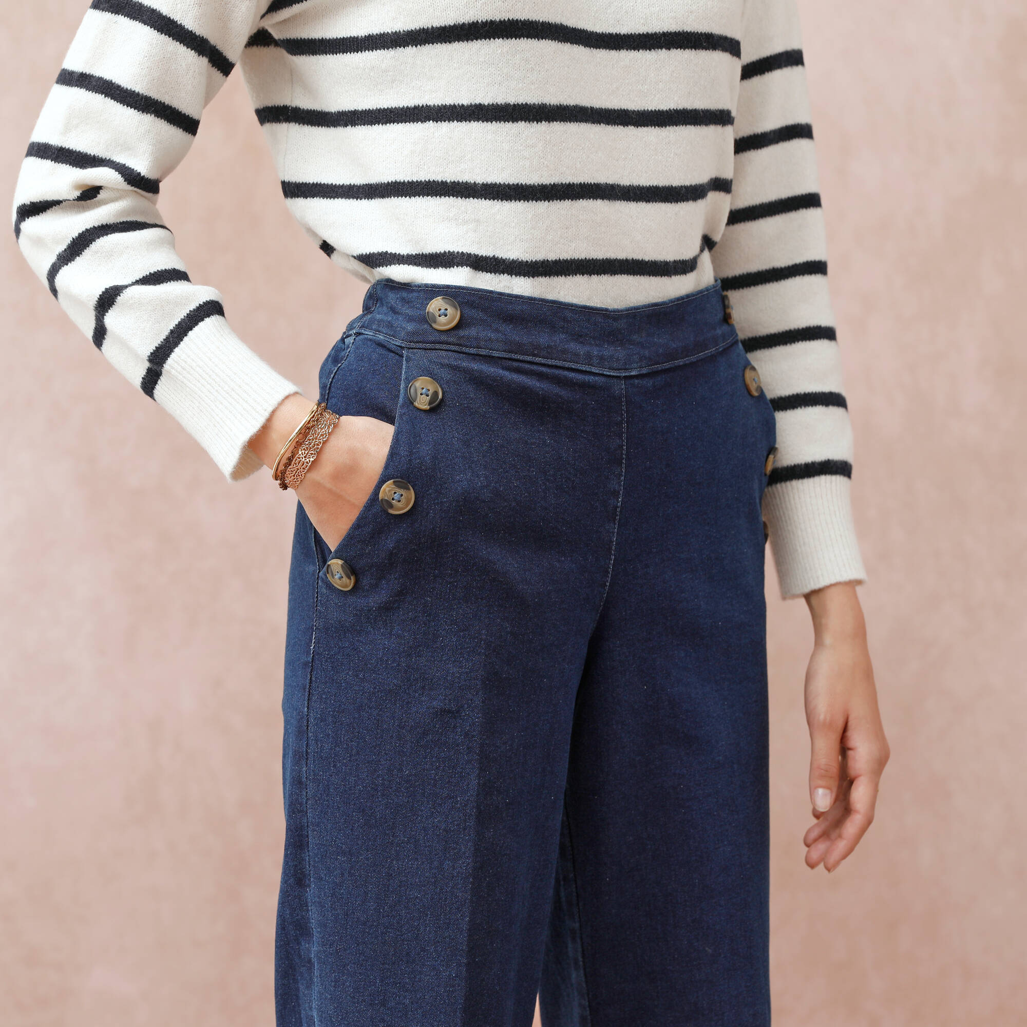 Jean large effet pont - Blancheporte 40$