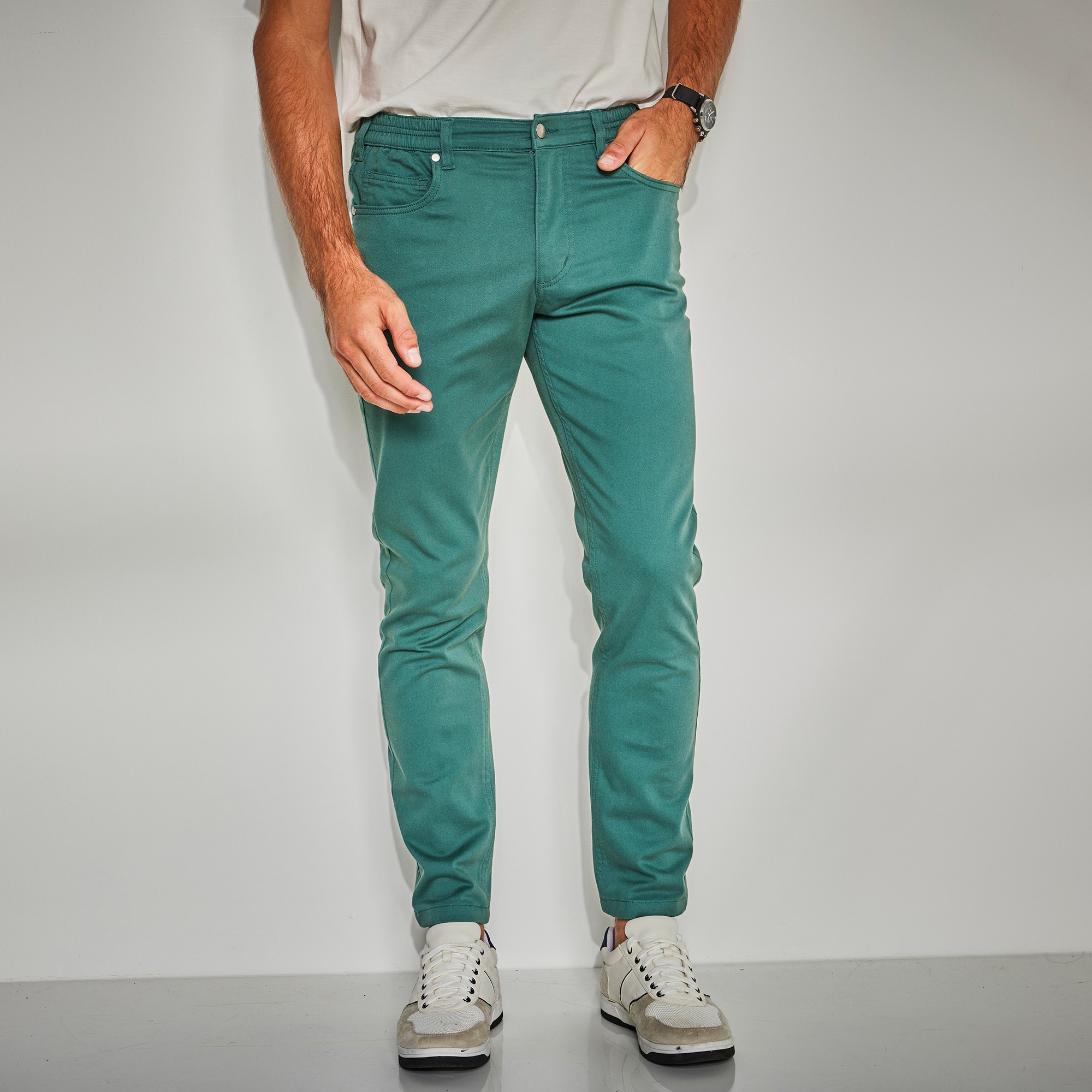 Pantalon Droit 5 Poches Twill Coton Extensible - Blancheporte
