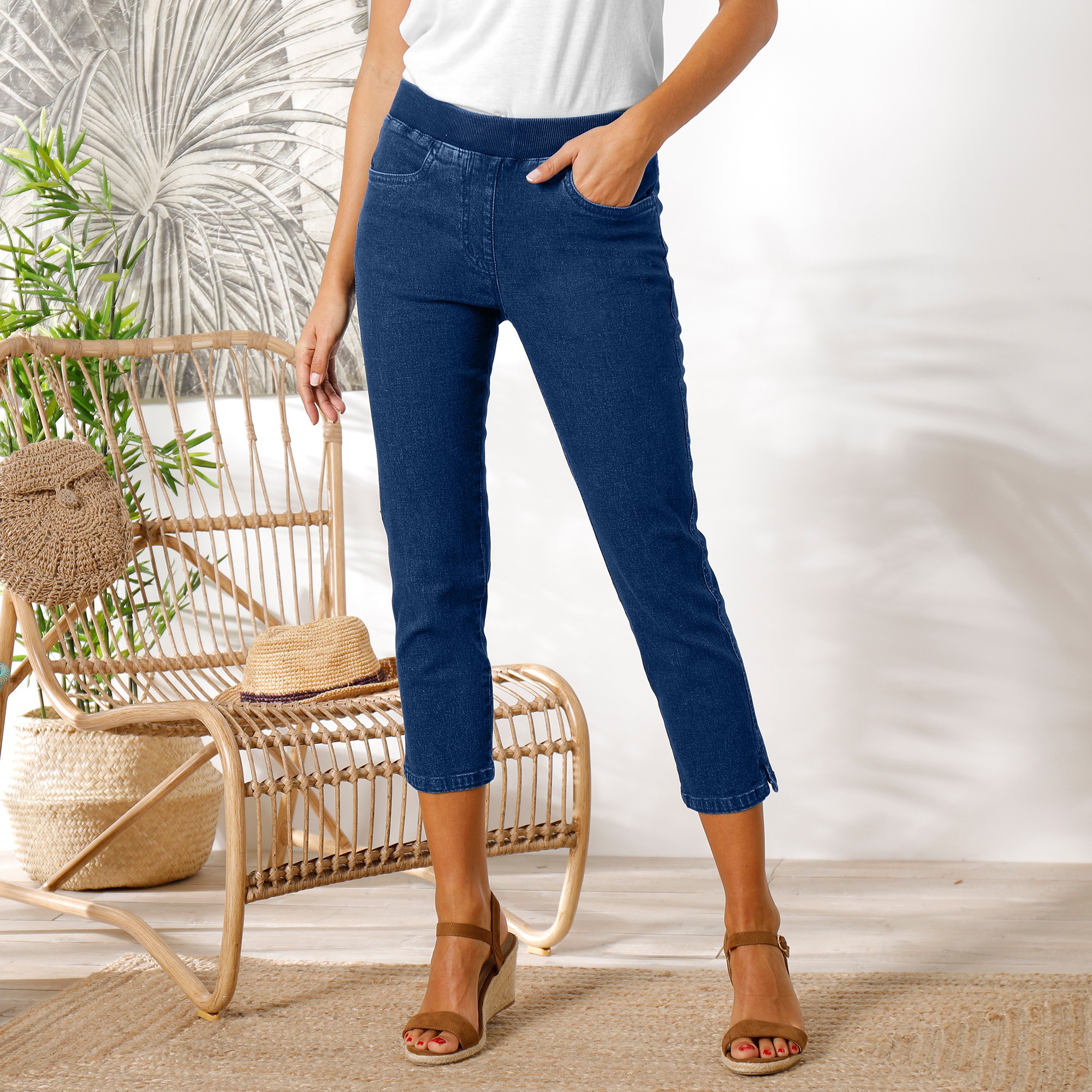 Pantacourt femme deals grande taille élastiquée