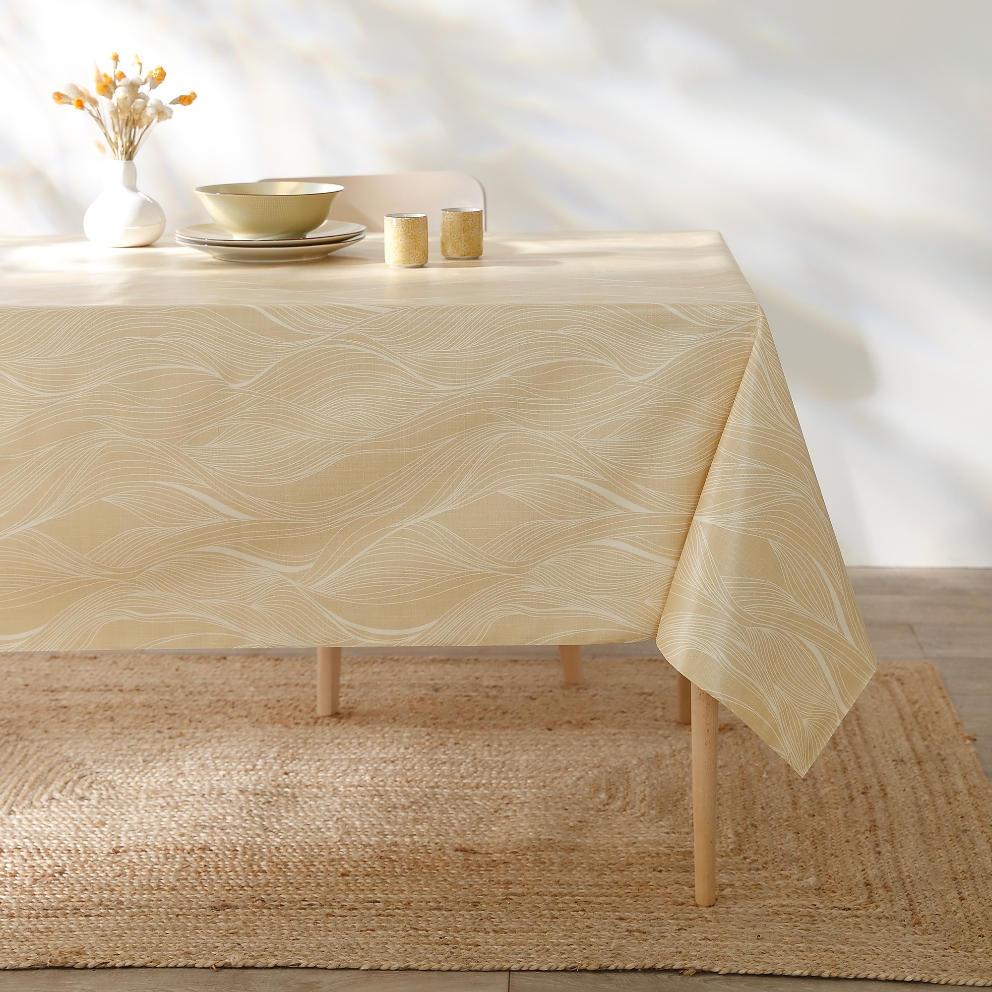 Nappe Toile Cirée Imprimée Vagues - Blancheporte