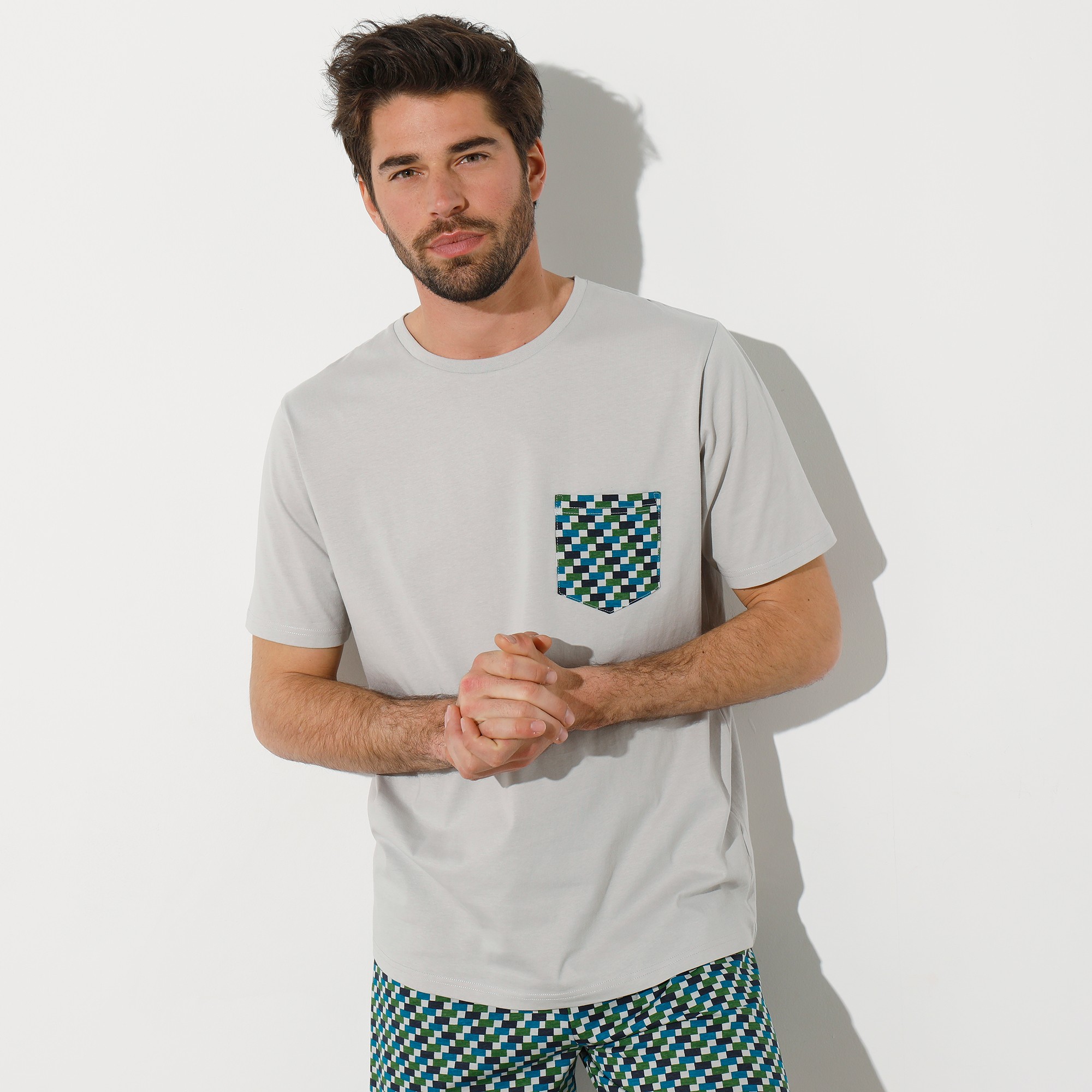 Tee-shirt Pyjama Manches Courtes Gris - Blancheporte