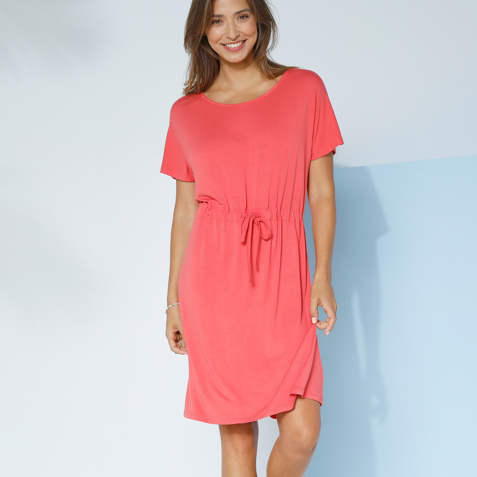 Robe Courte Unie Manches Courtes - Blancheporte