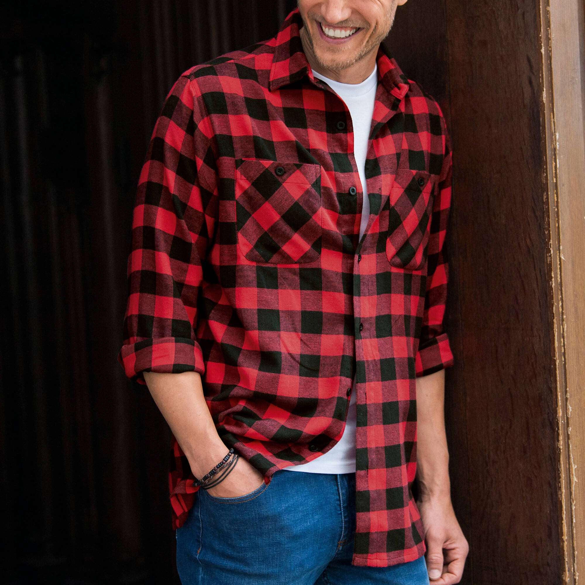 Chemise Fantaisie Chemise A Carreaux Rouge Homme Chemise