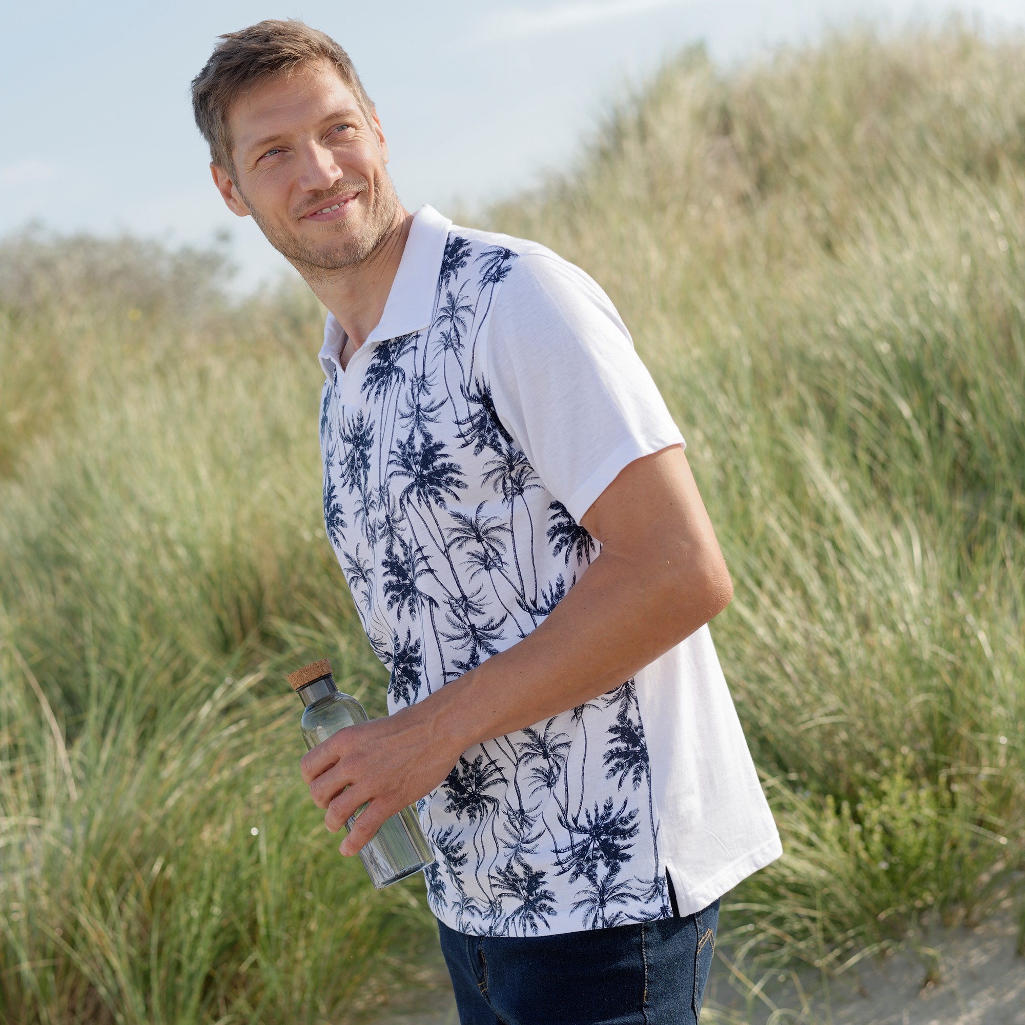 Polo Manches Courtes Imprimé Devant - Blancheporte