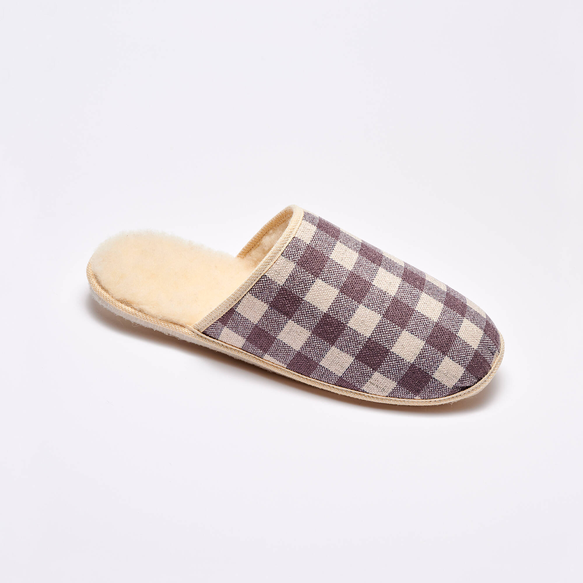 Mules silencieuses carreaux fourres laine - Blancheporte 40$