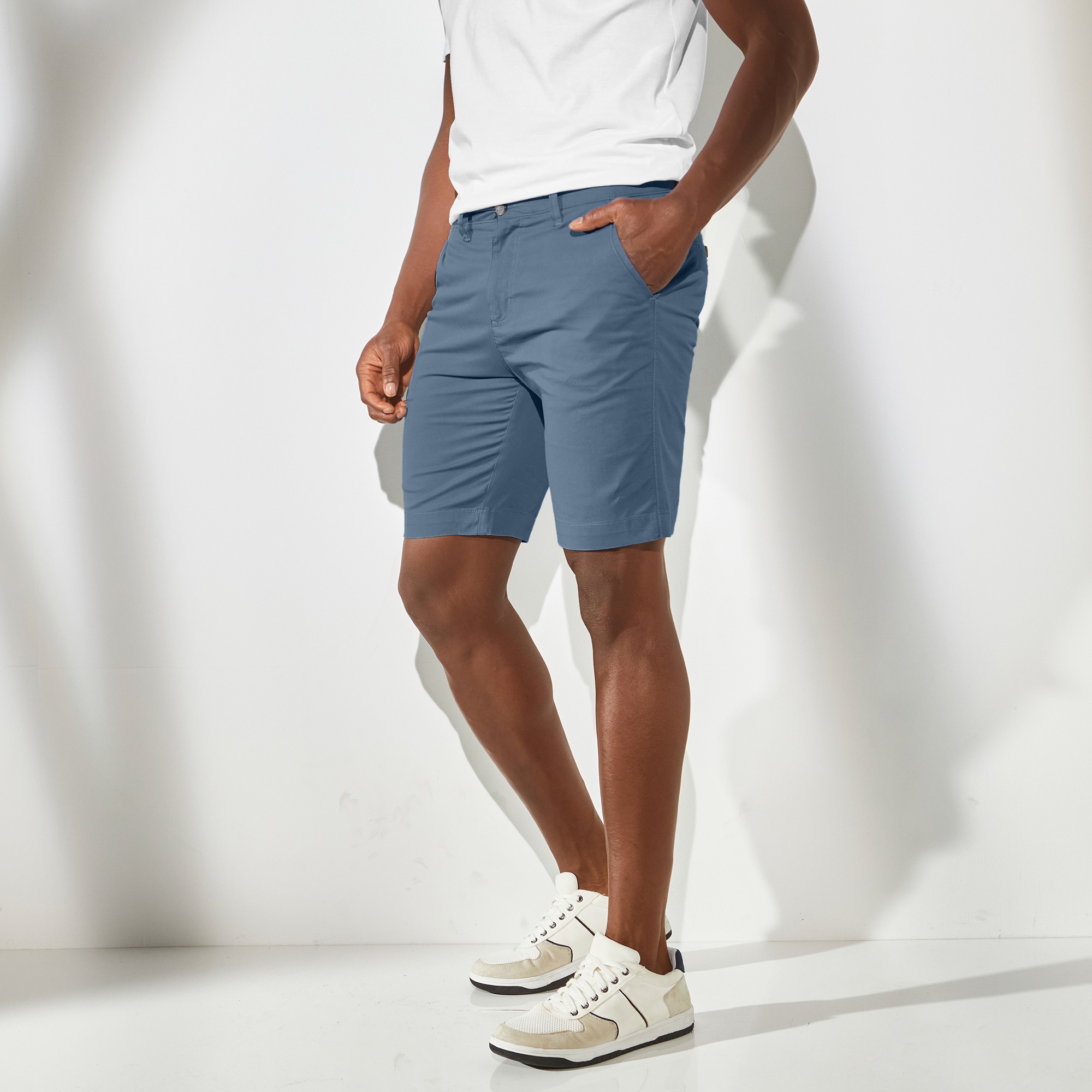 Bermuda Chino Uni Toile Sergé Stretch Morphologie Classique - Blancheporte