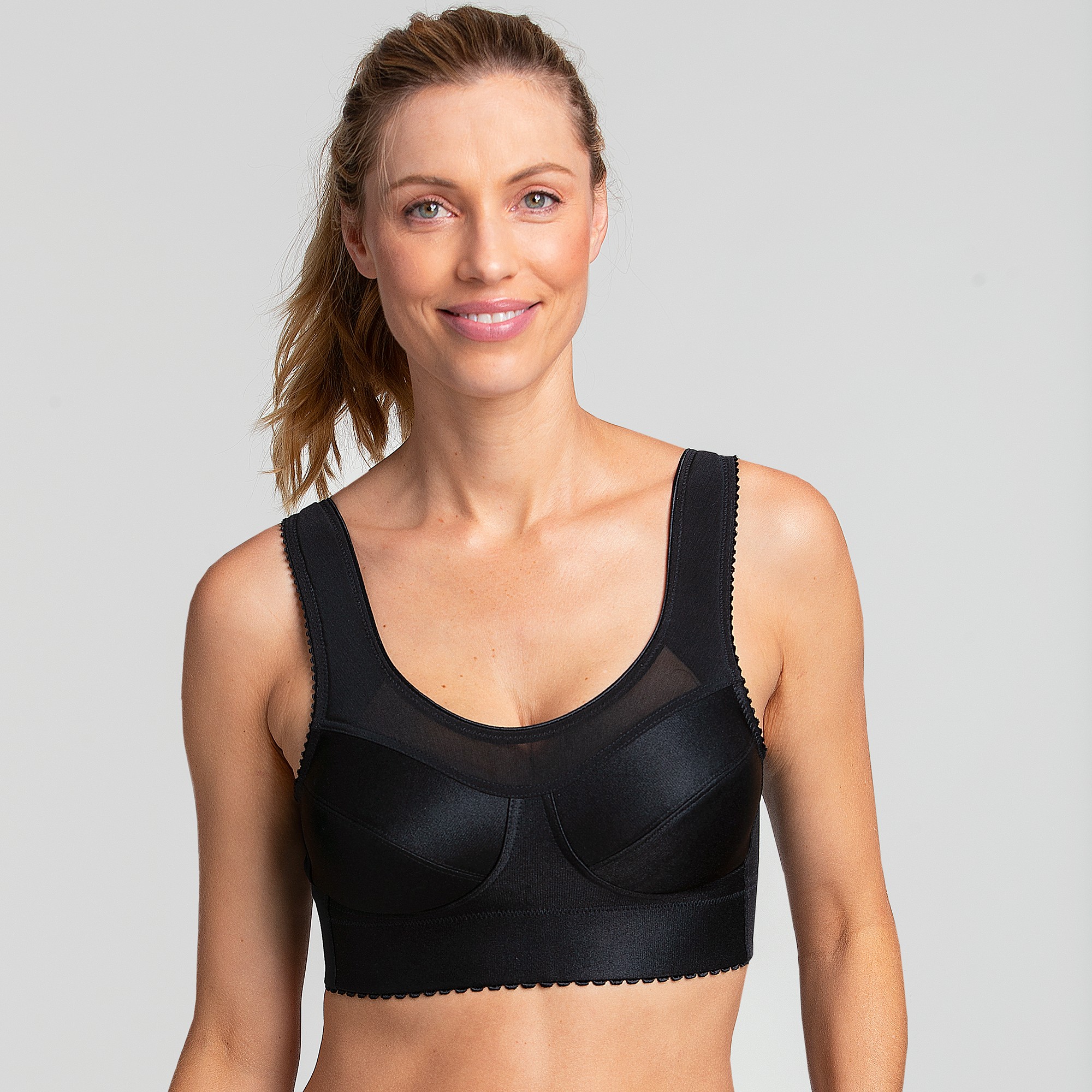 Soutien-gorge grand maintien bonnets souples Cotton Simplex - sans armatures - 95C - Noir - Miss Mar