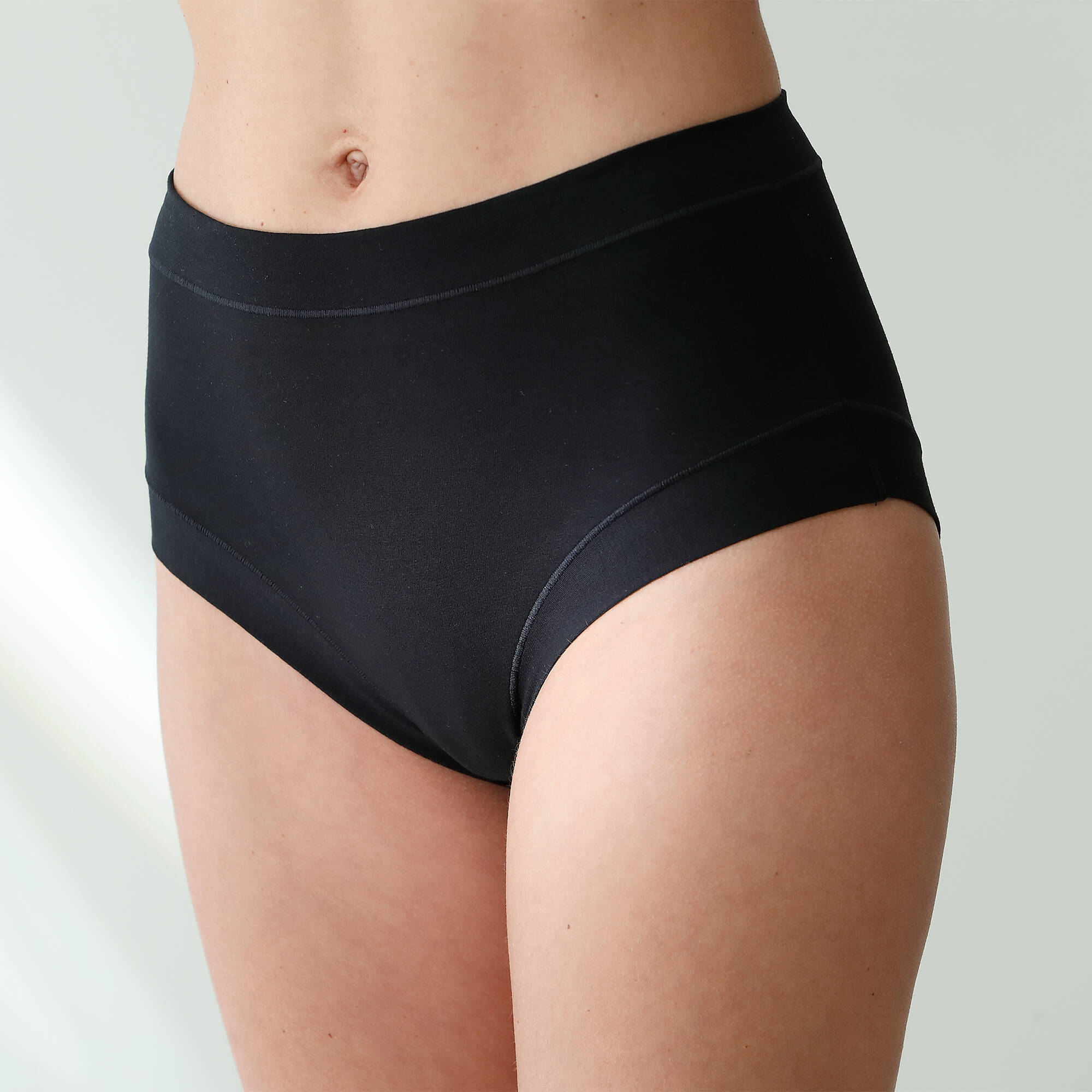 Culotte coton stretch forme maxi ceinture confort sans elastiques lot de 2 blanc noir Blancheporte