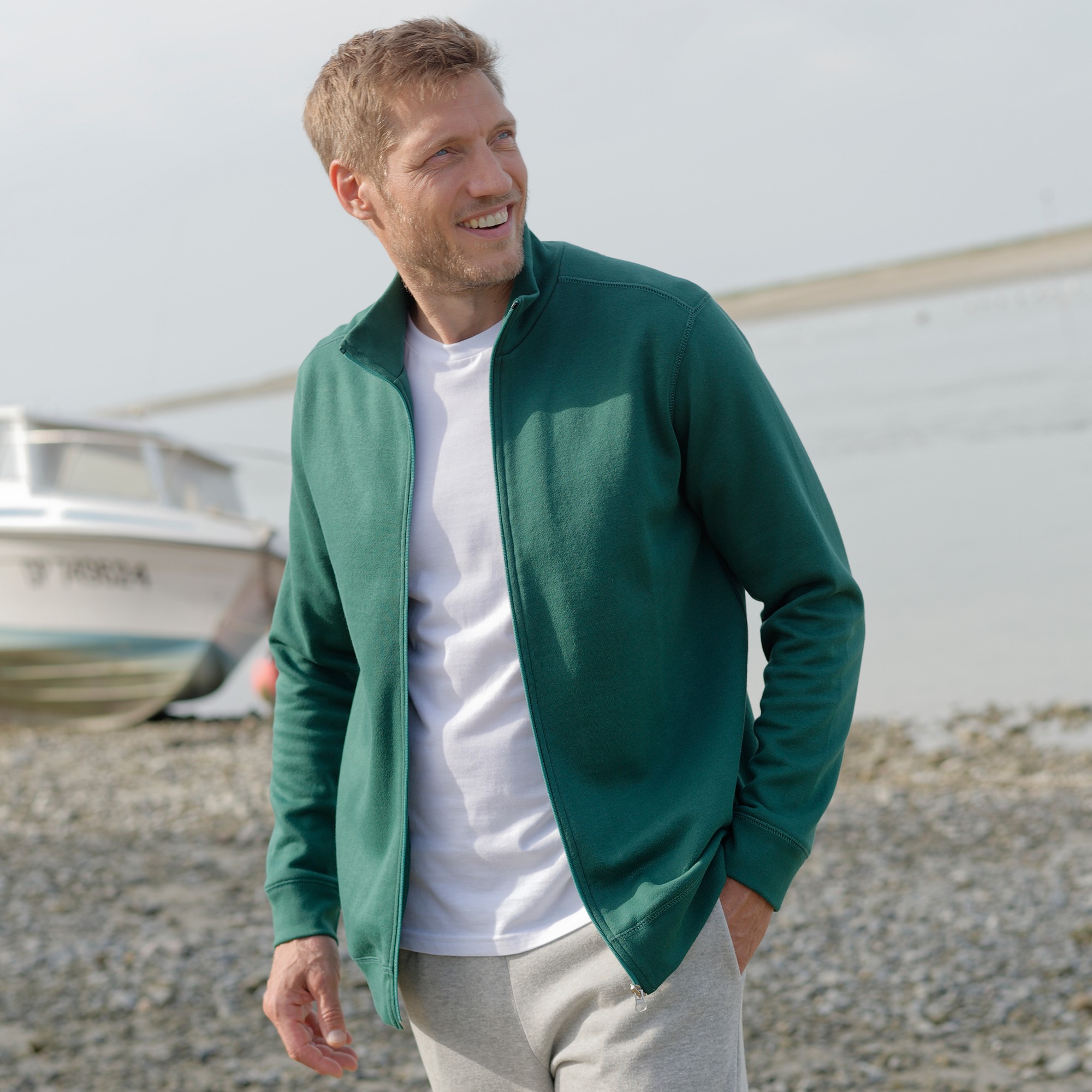 Sweat Entièrement Zippé Uni - Blancheporte