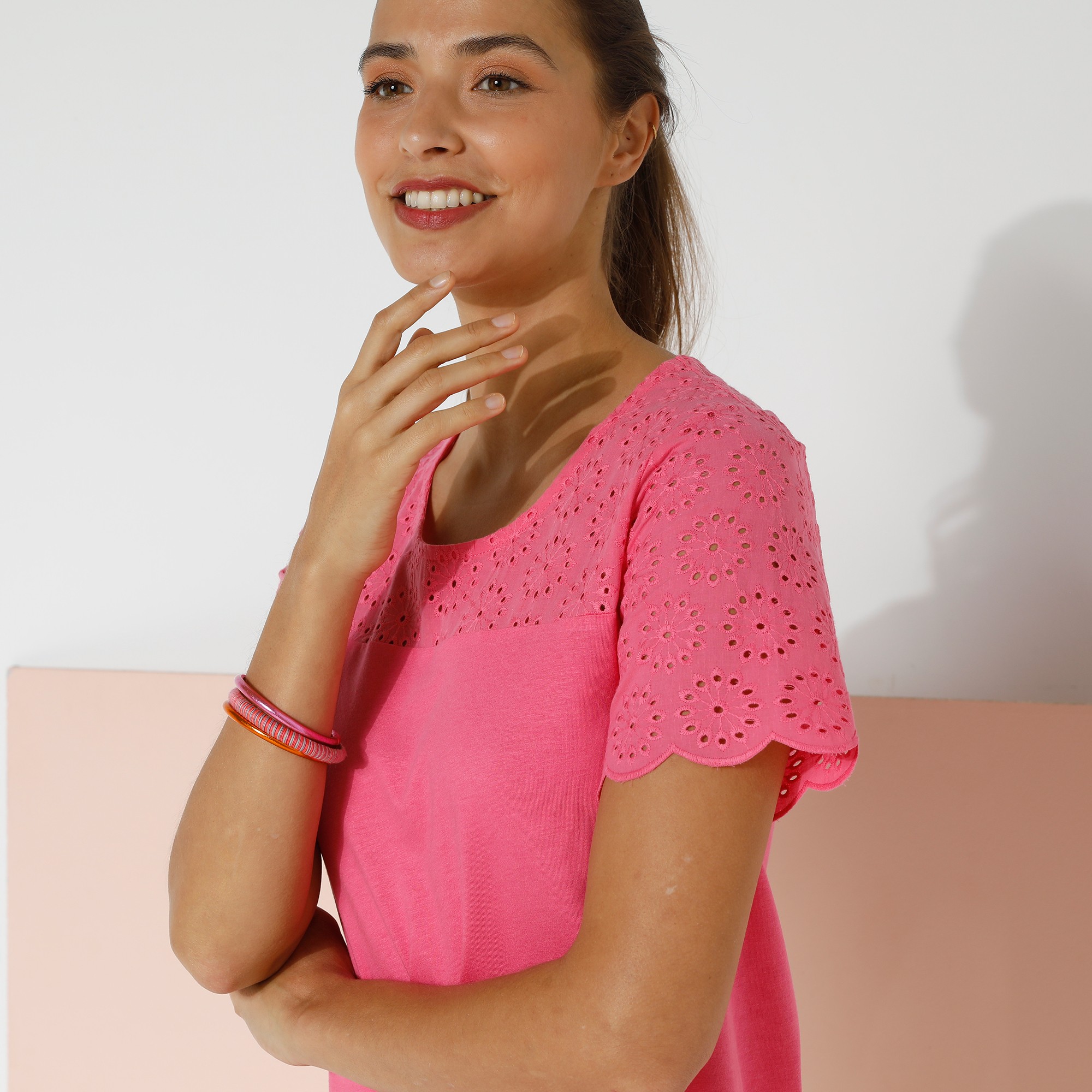 T-shirt Broderie Anglaise - Blancheporte