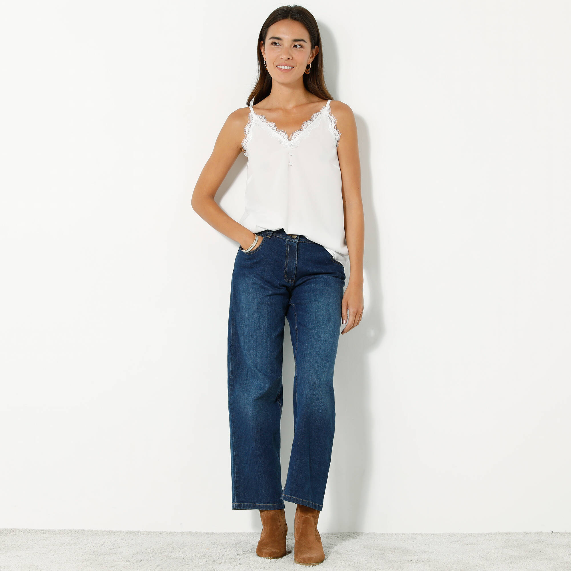 Porte-jarretelles Élastique Réglable Blanc Pour Femme - Clips Métal Solides