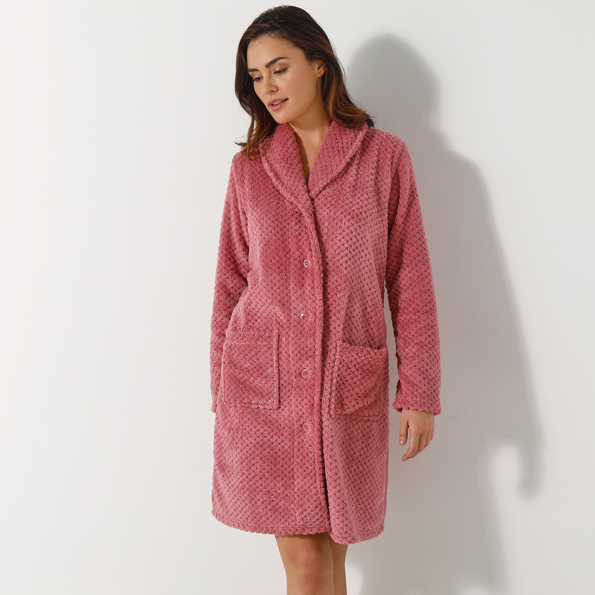 Robe de chambre maille polaire col ch le Blancheporte