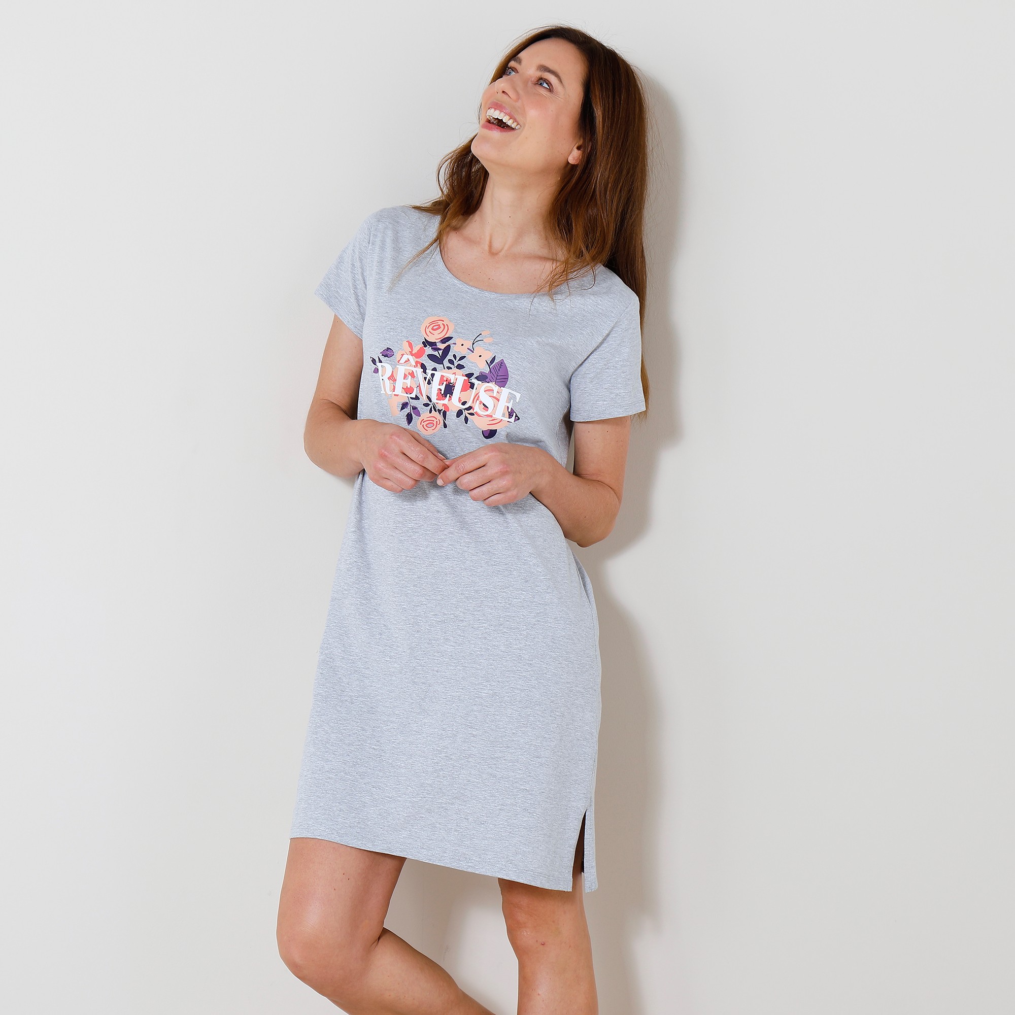 Chemise De Nuit Courte Imprimé rêveuse - Blancheporte