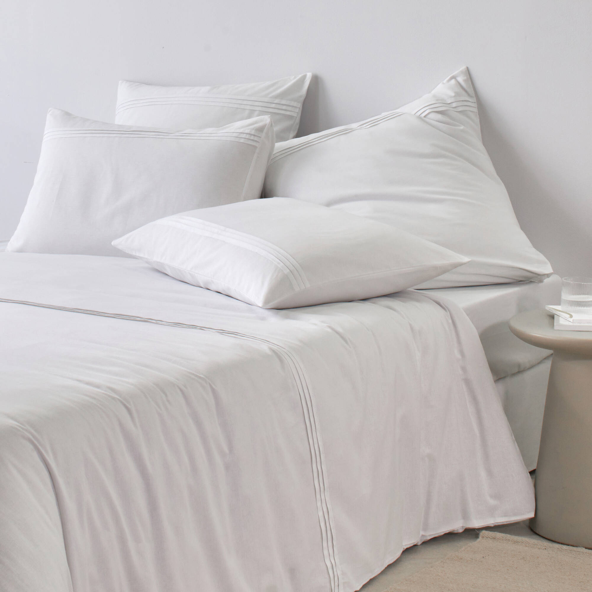 Linge de lit blanc plis plats Colombine® - Blancheporte