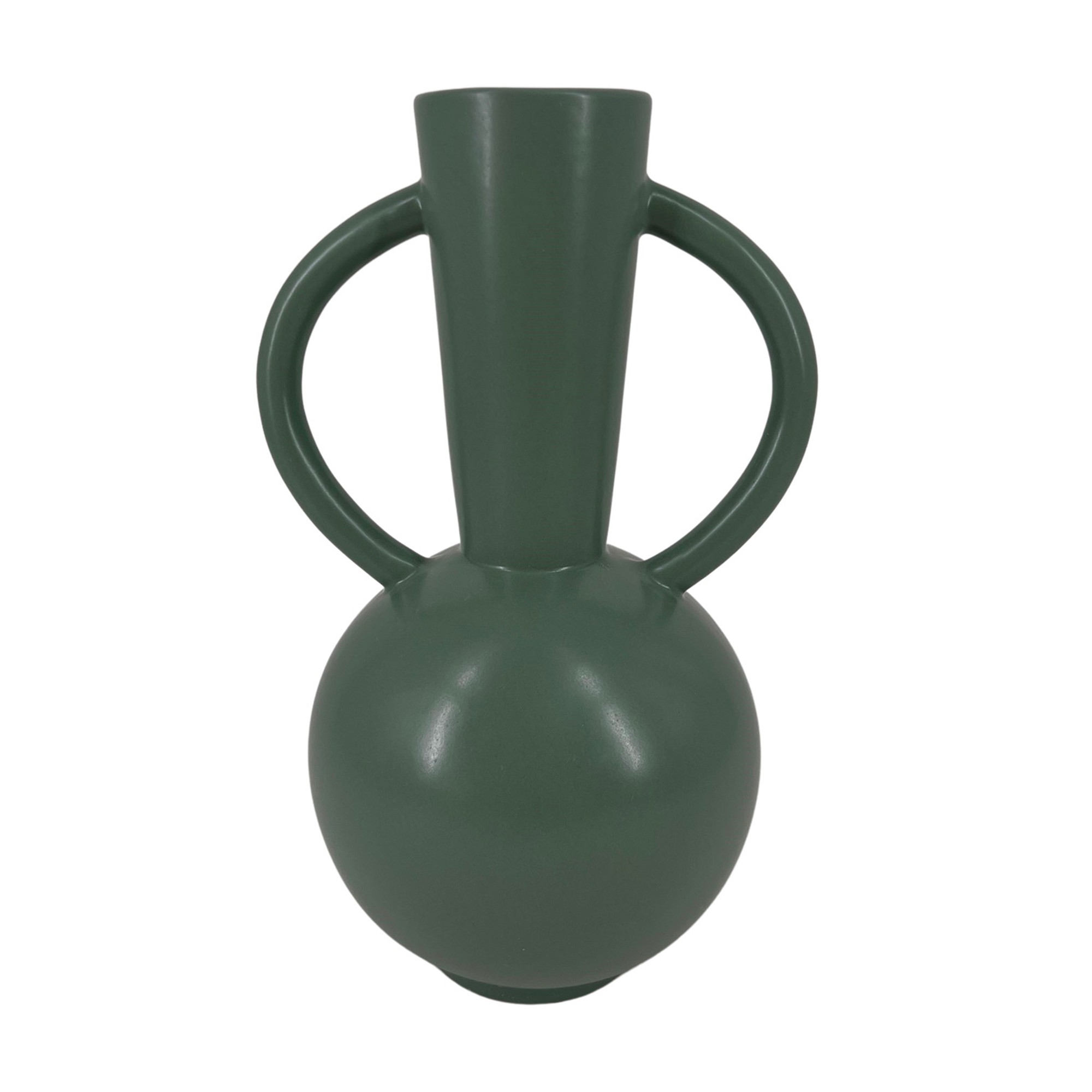 Vase Rond Céramique, Double Anses - Hauteur 29,5 Cm - Blancheporte