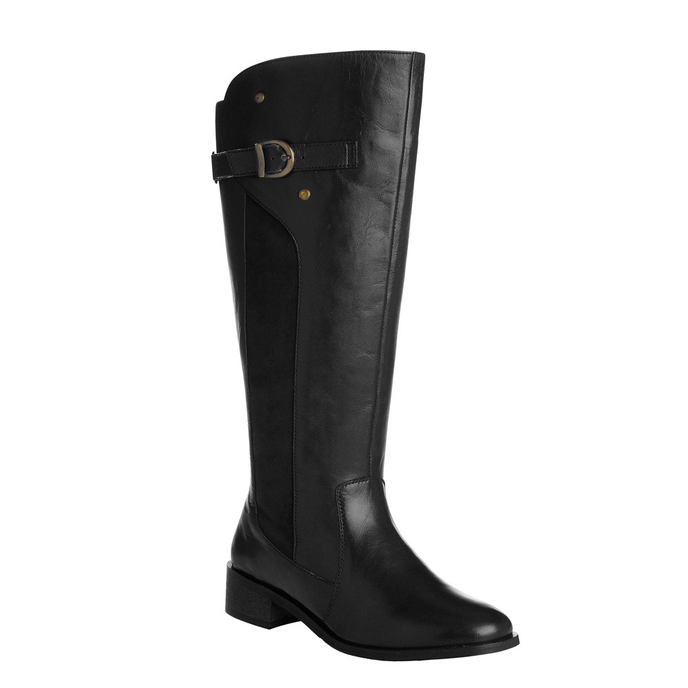 Bottes cavali res cuir mollets r glables noir Blancheporte