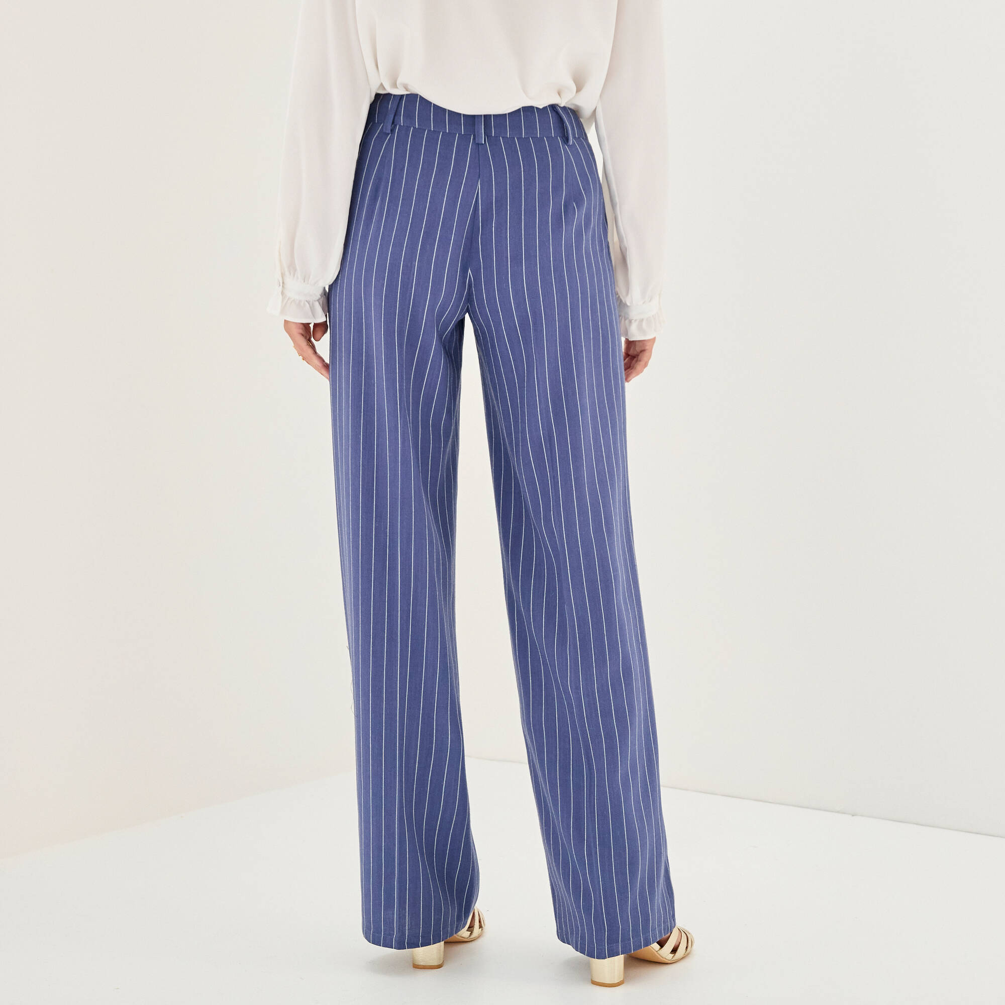 Pantalon large fluide ray viscose-lin - Blancheporte 17 €