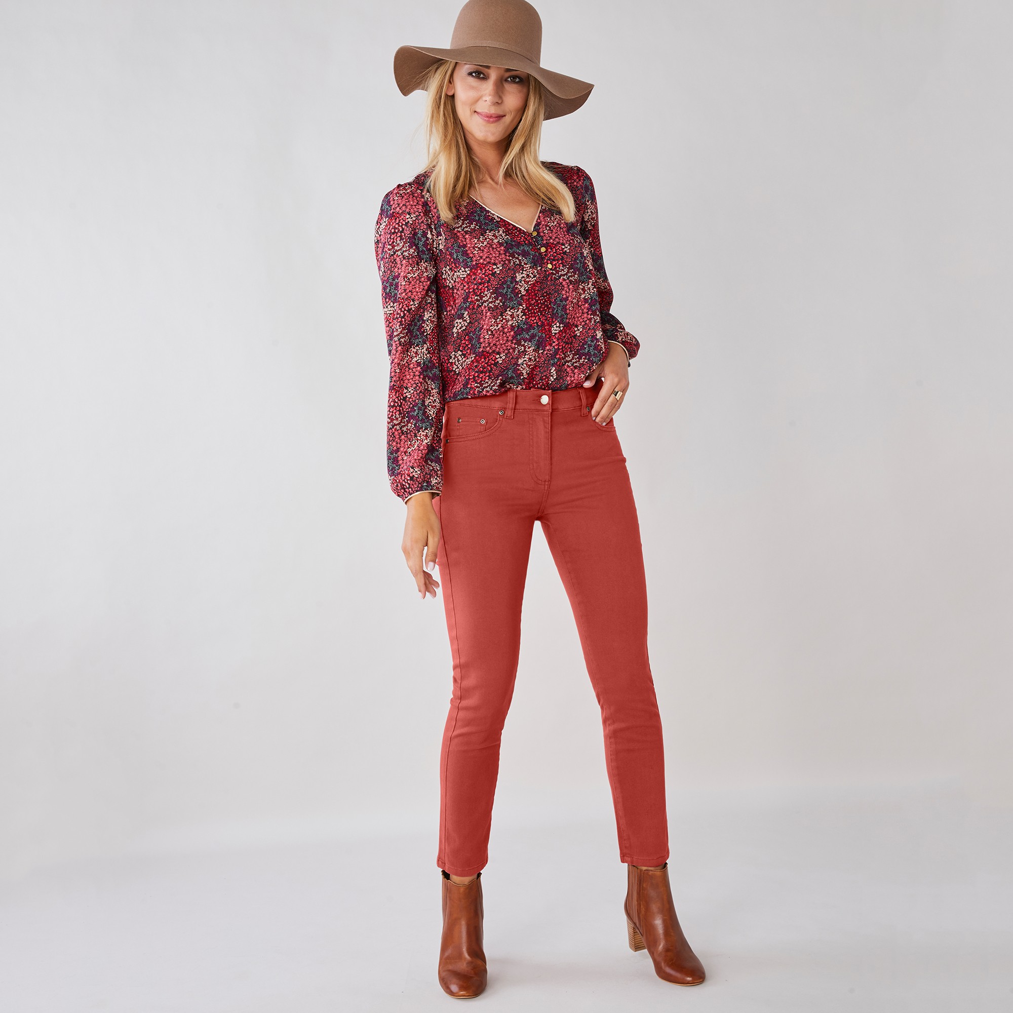 Pantalon 7/8ème Fuselé Stretch Uni - Colors&Co