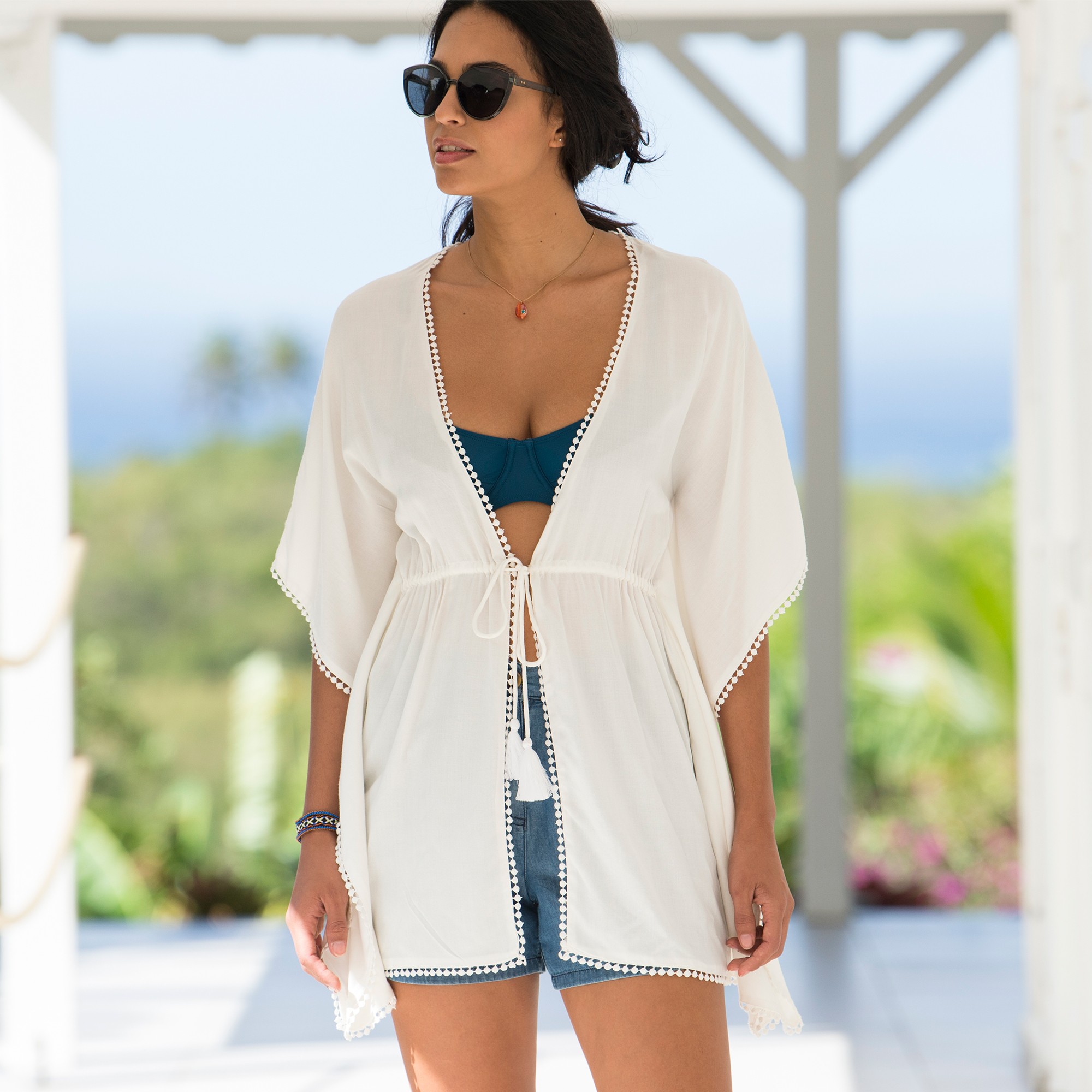 Veste Kimono De Plage, Ceinturée - Blancheporte
