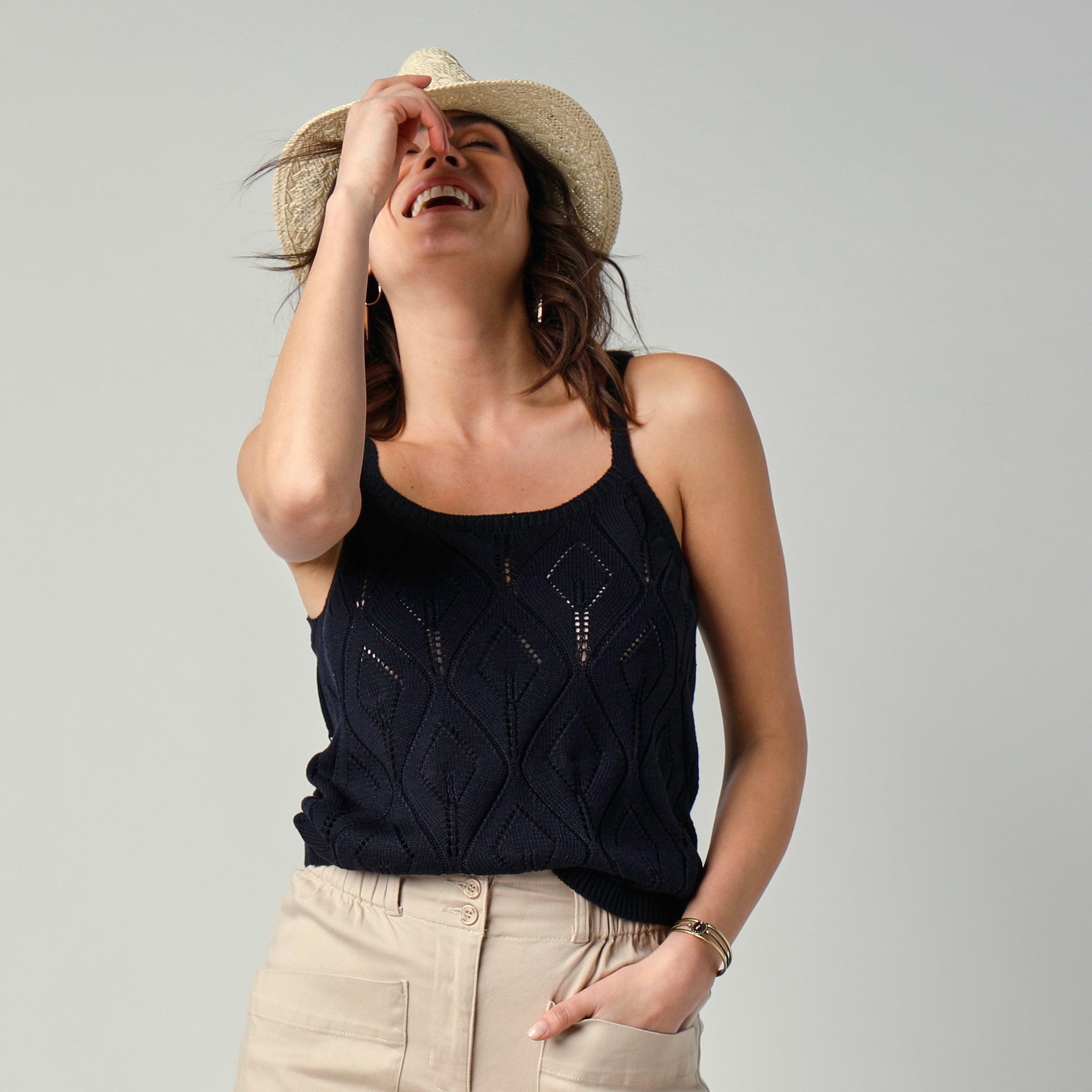 Top À Bretelles Maille Ajourée - Blancheporte