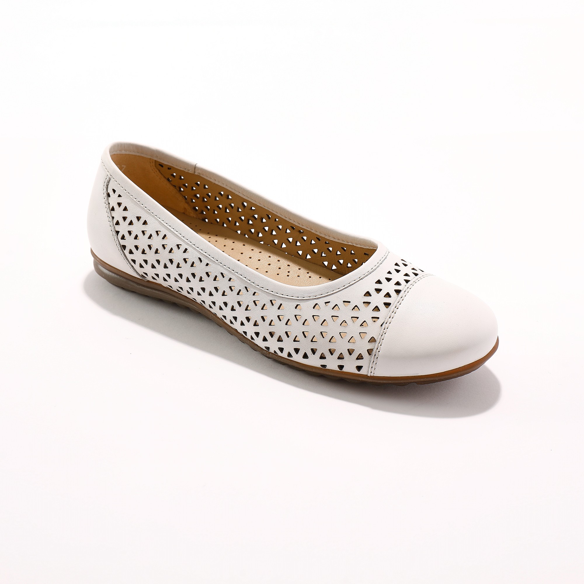 Ballerine Cuir Ajouré - Blancheporte