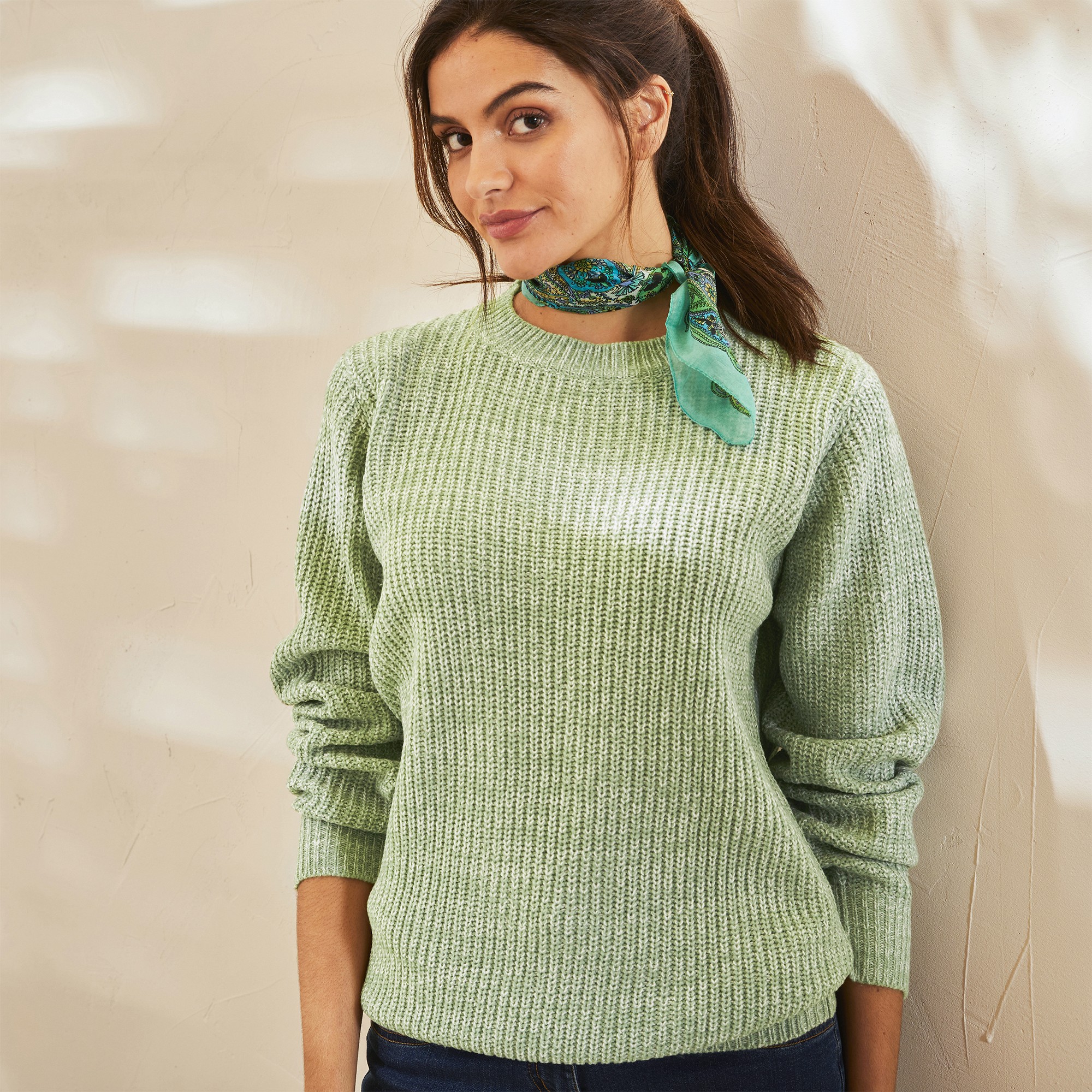 Pull Col Rond Maille Anglaise - Blancheporte