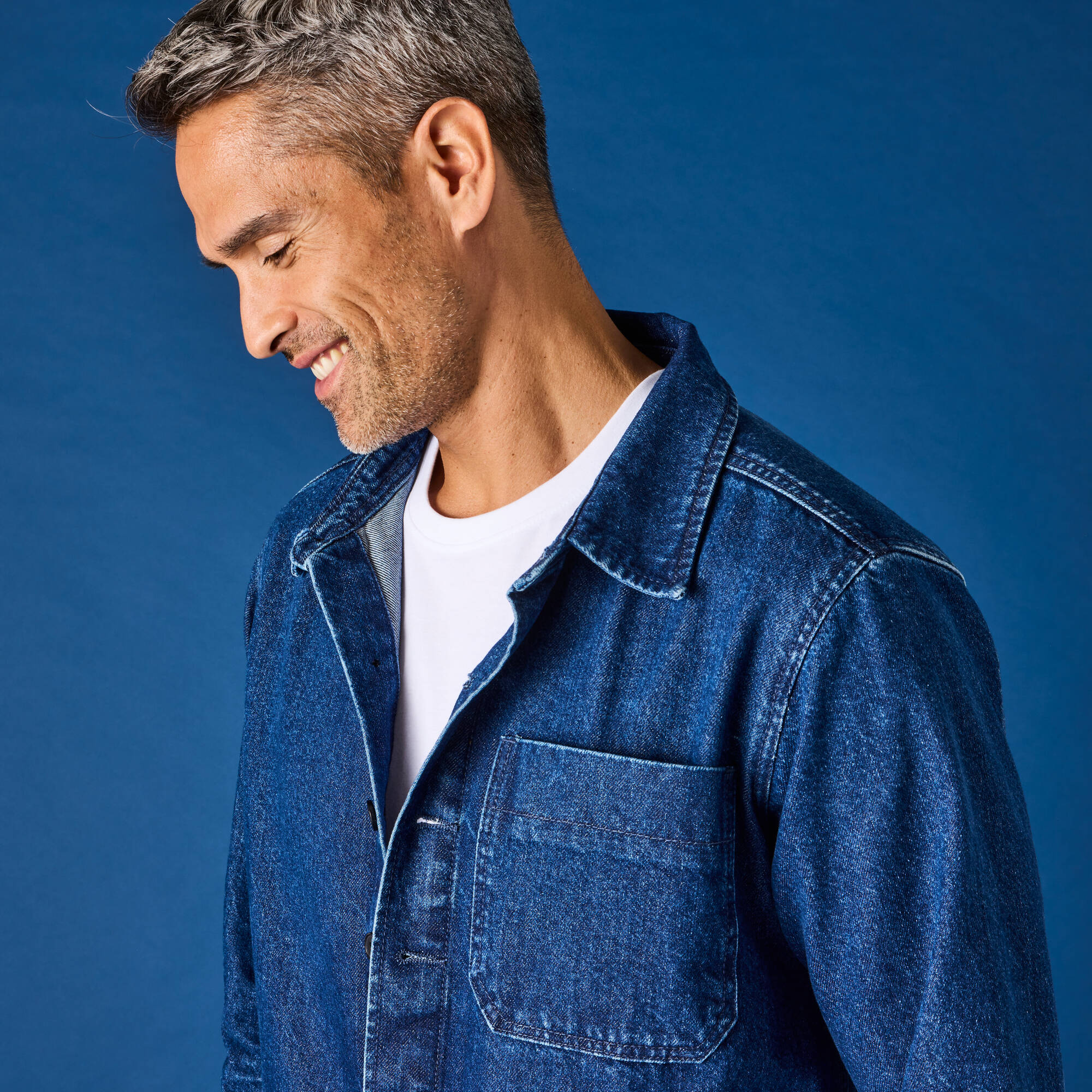 Veste worker boutonne 3 poches jean coton - Blancheporte 33€