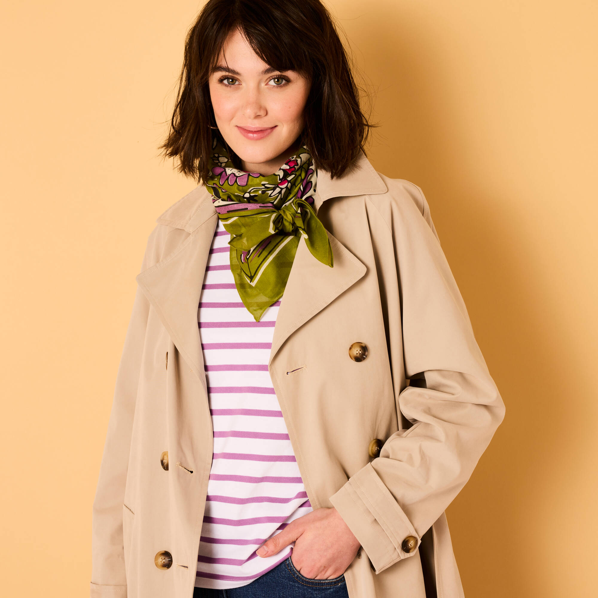 Trench dperlant ceinture amovible - Blancheporte 80 €