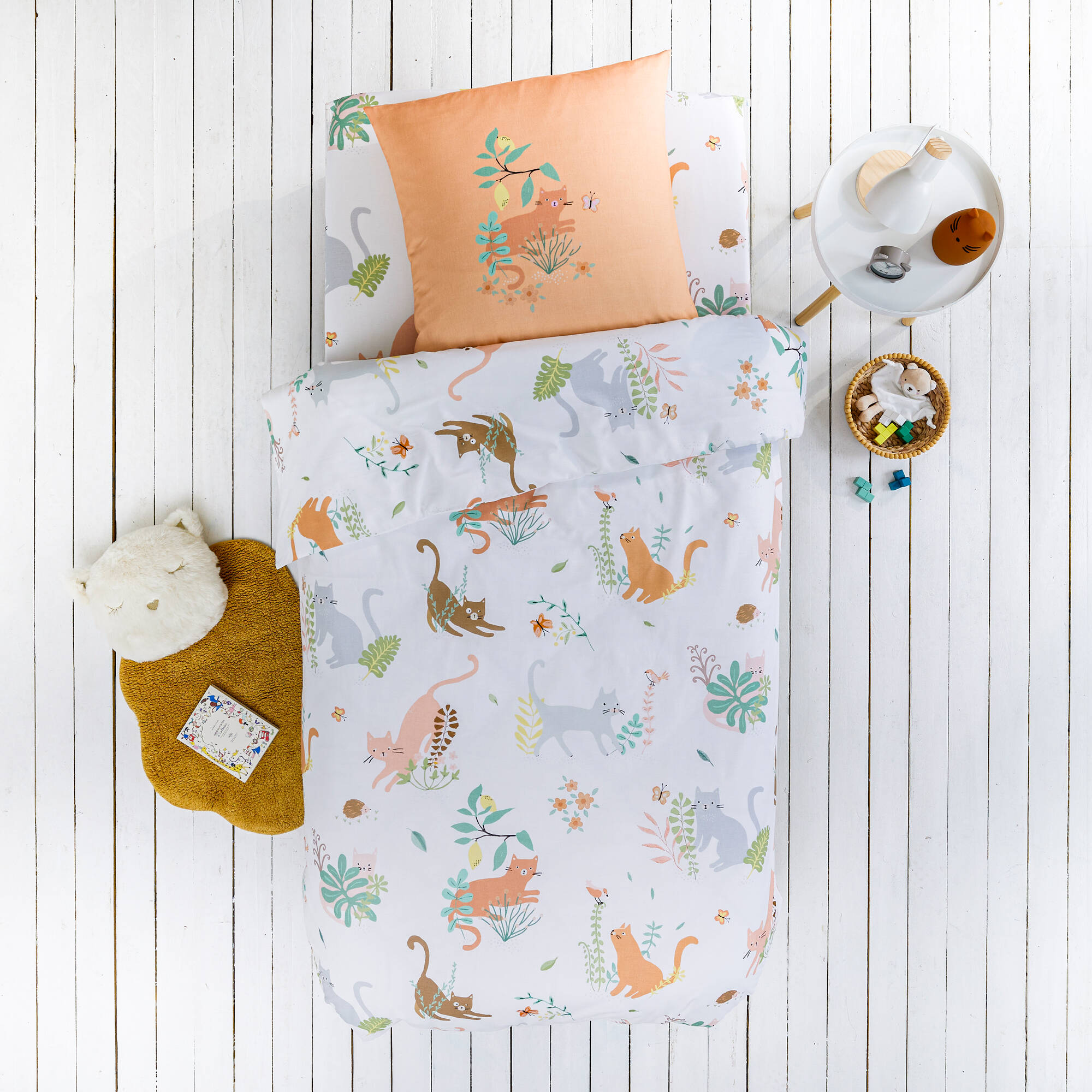 Linge de lit enfant Chafou imprimé chats - coton  - Blancheporte