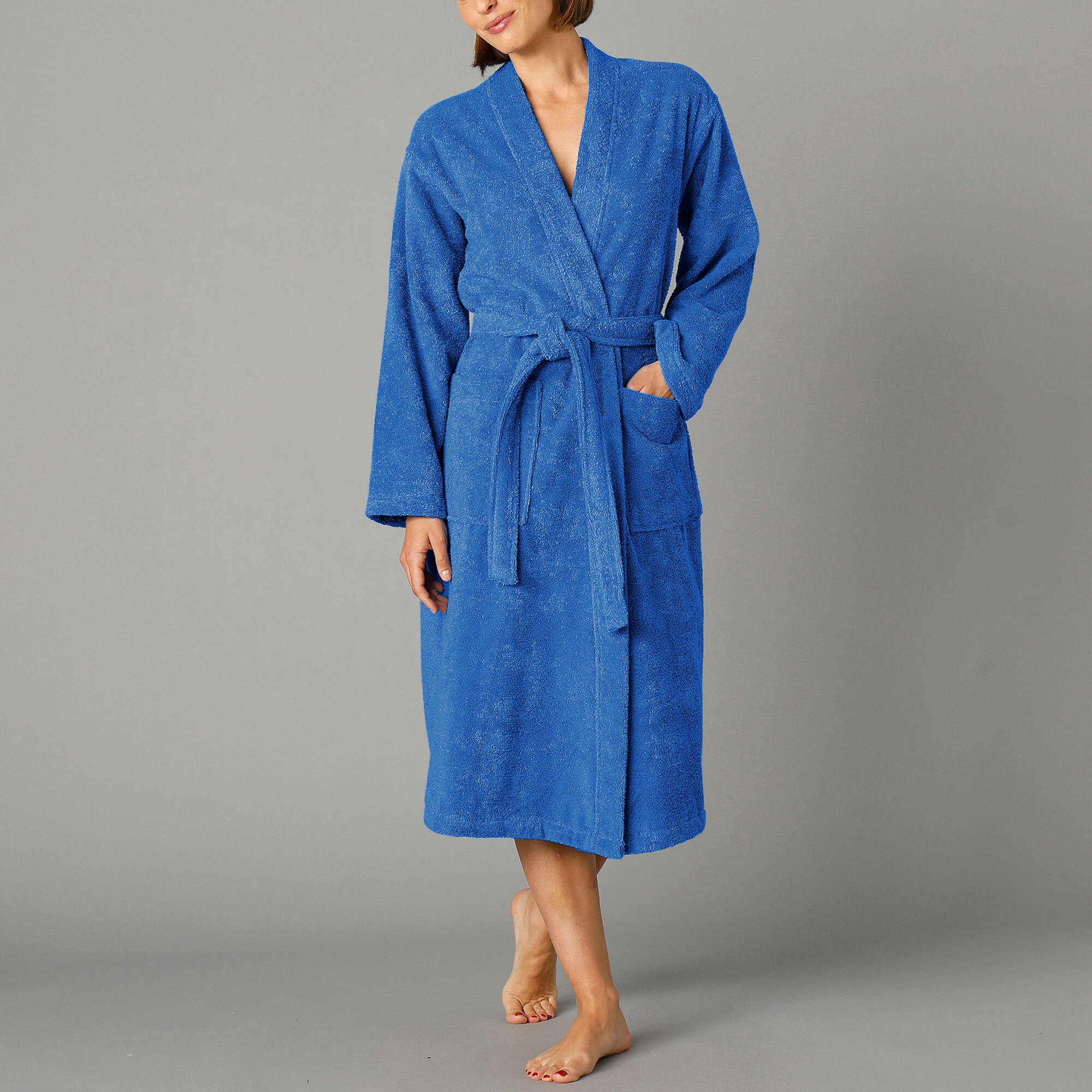 Peignoir mixte adulte col kimono - éponge bouclette 380 g/m² - Blancheporte