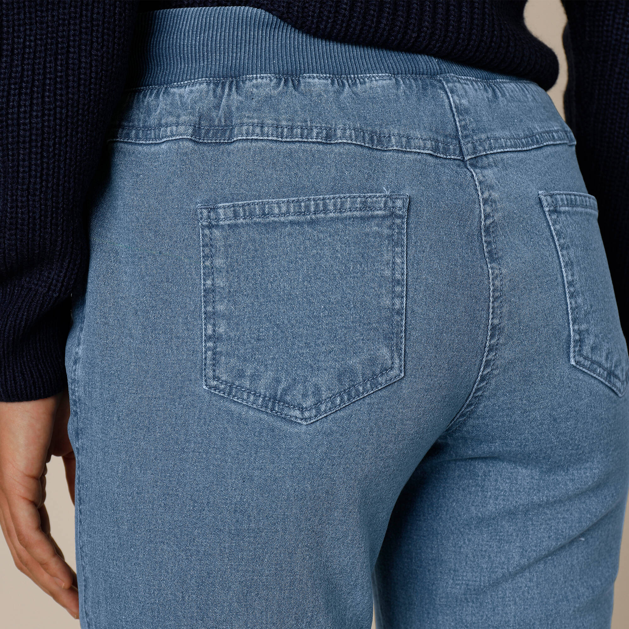 Jean droit ultra confort taille elastiquee BLEACHED FONCE Blancheporte