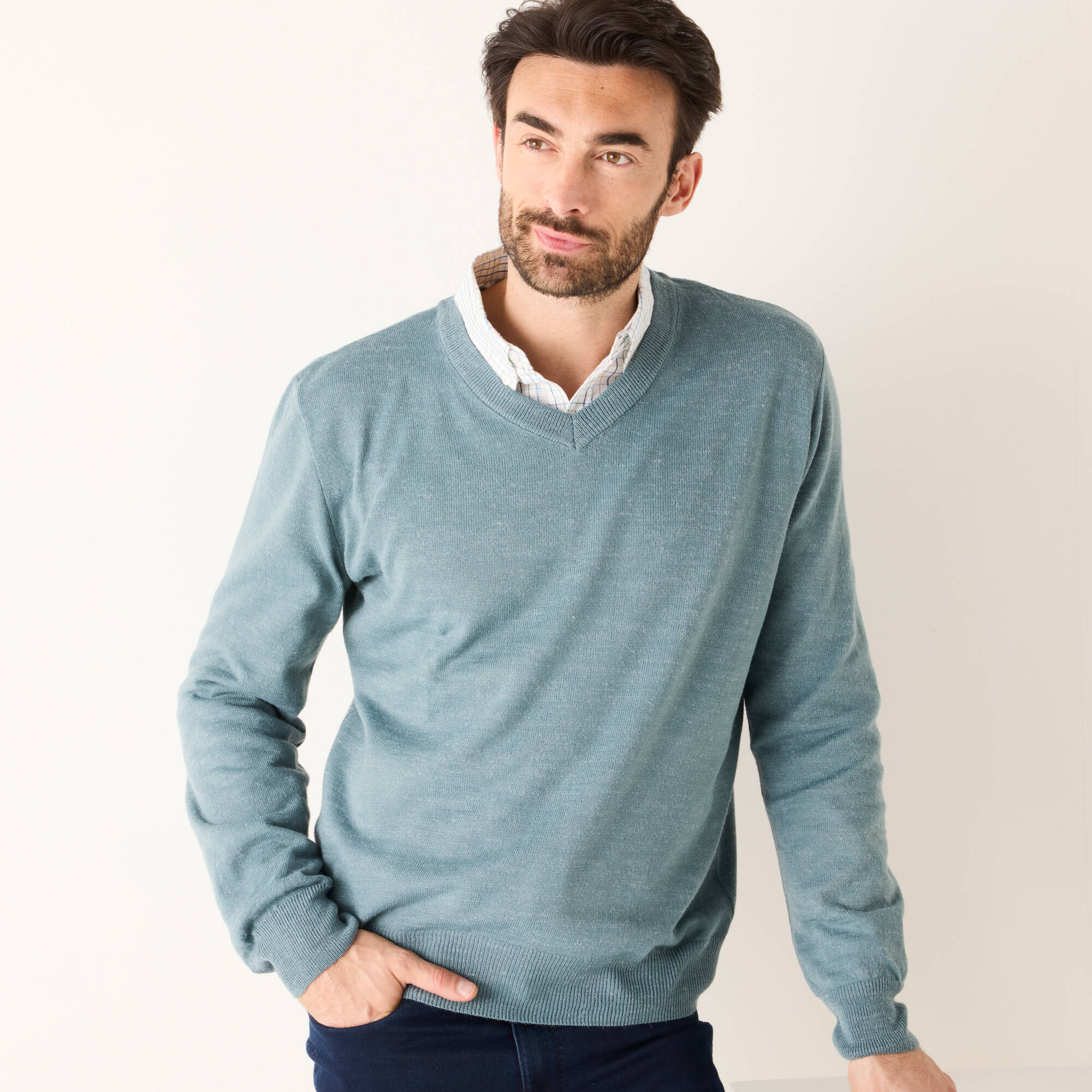 Pull uni col V - Blancheporte