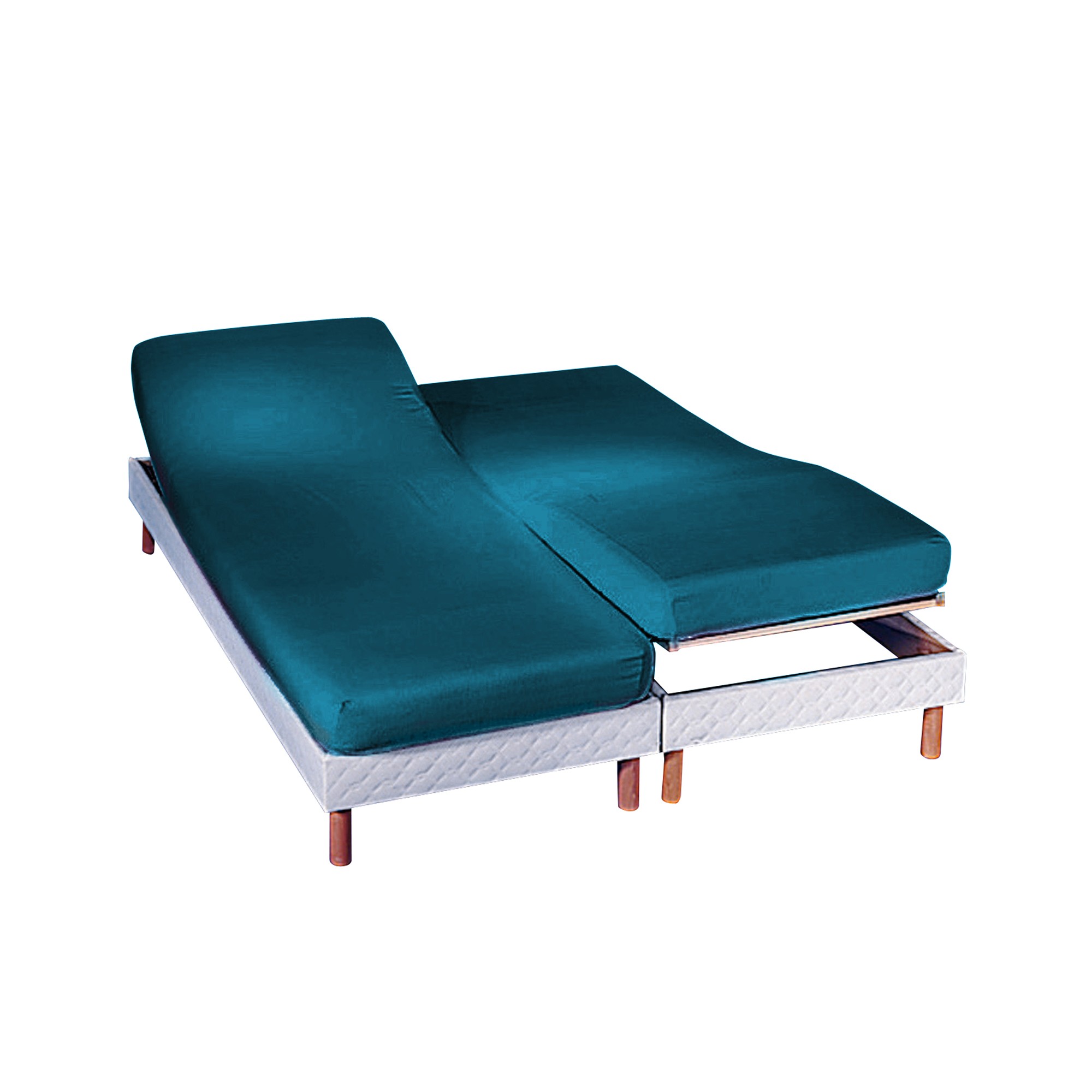 Drap-housse Uni Sommier Articulé Flanelle Bonnets 26 Cm - Colombine