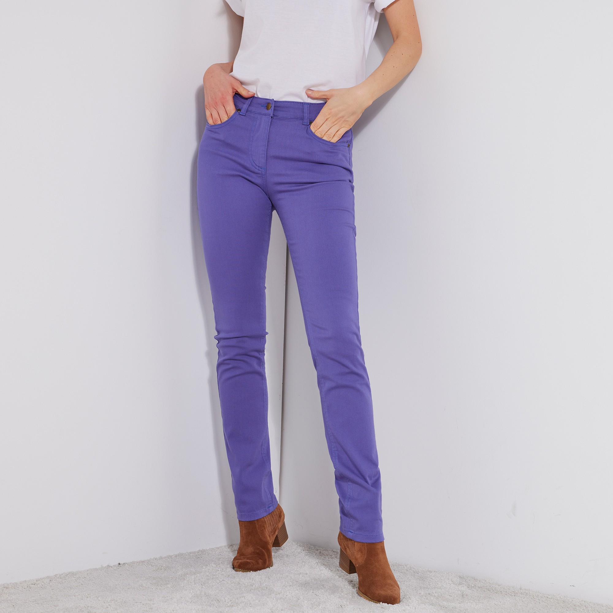 Pantalon Droit Stretch Uni - Colors&Co