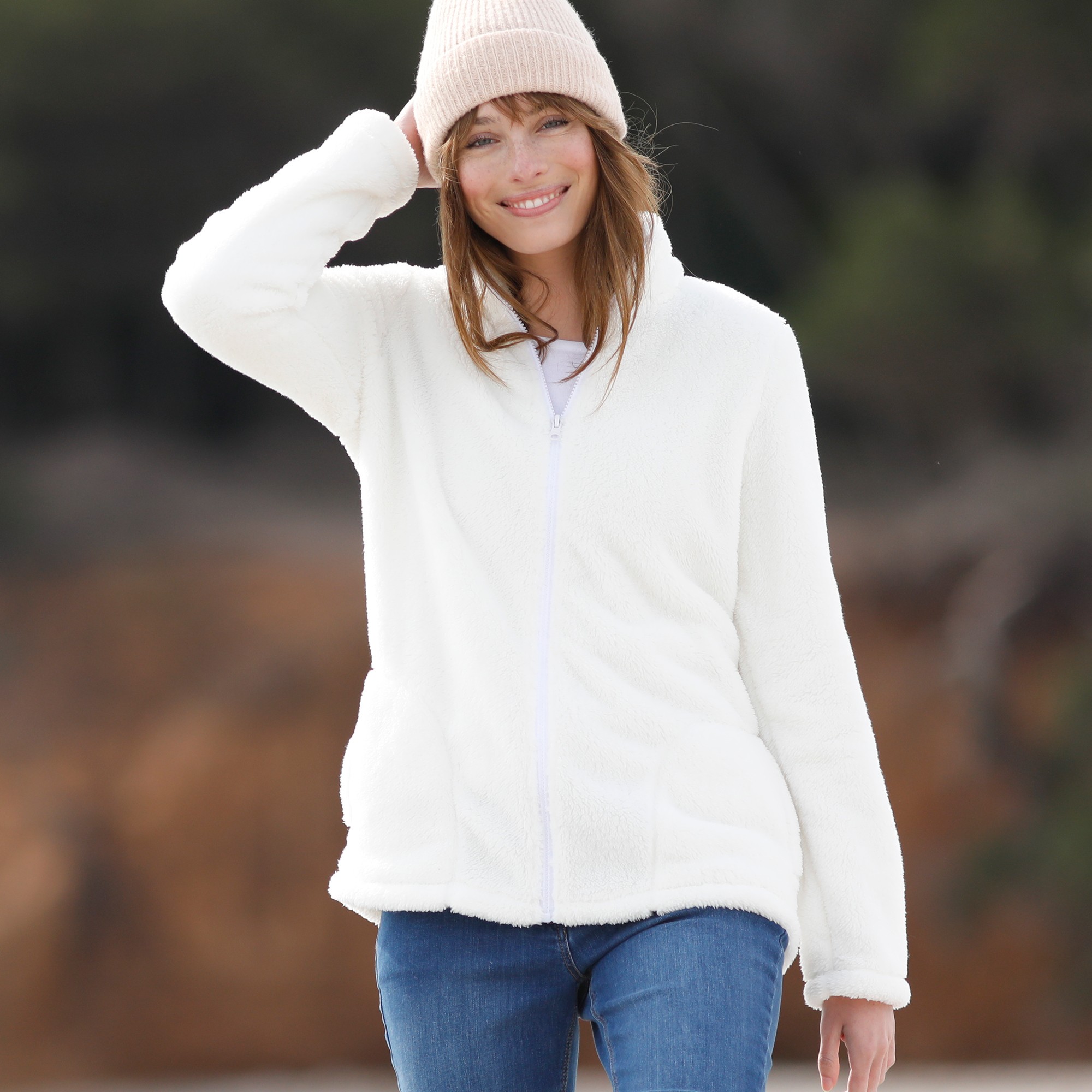 Veste Zippée, Maille Peluche - Outdoor Collection