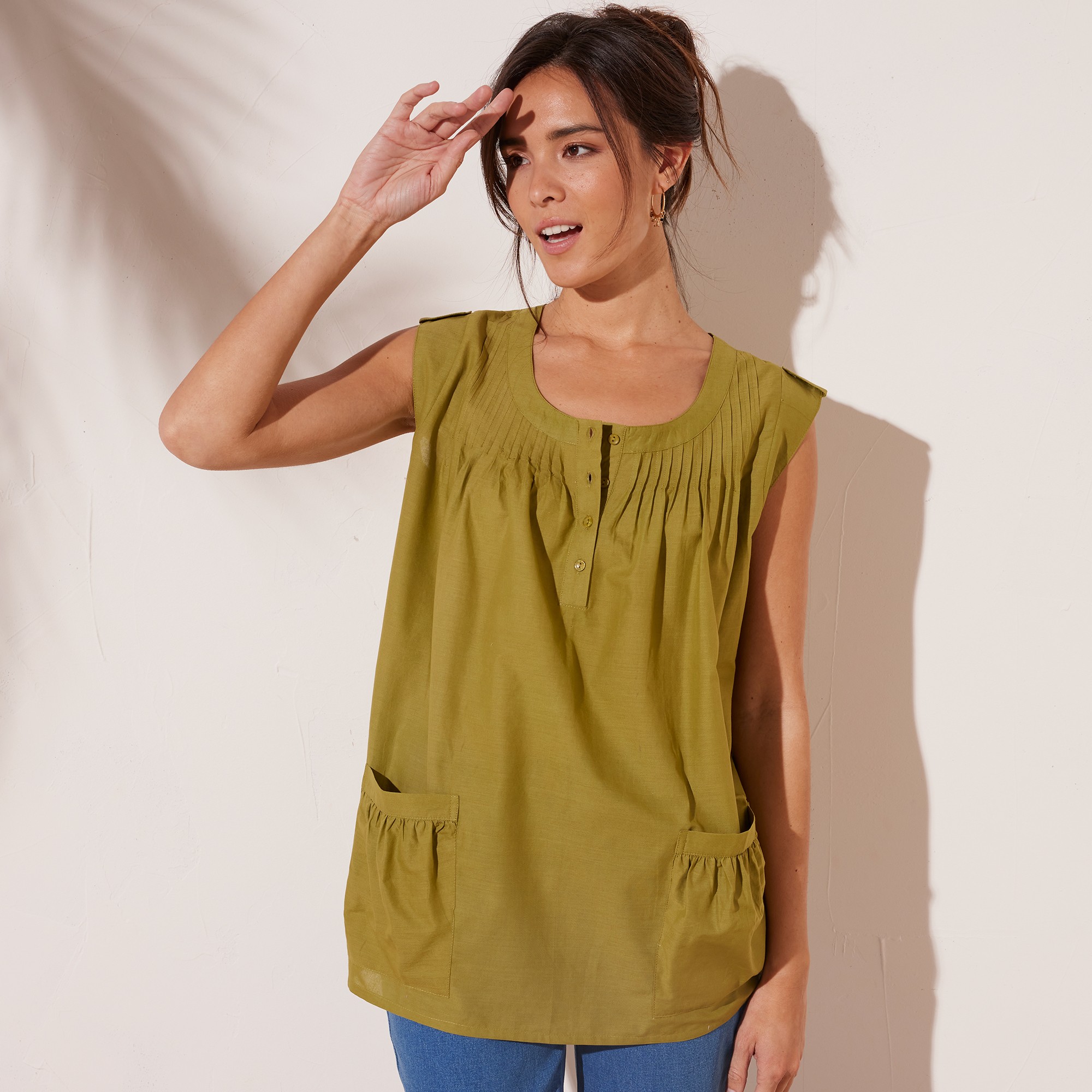 Tunique Évasée À Plis, Unie - Blancheporte