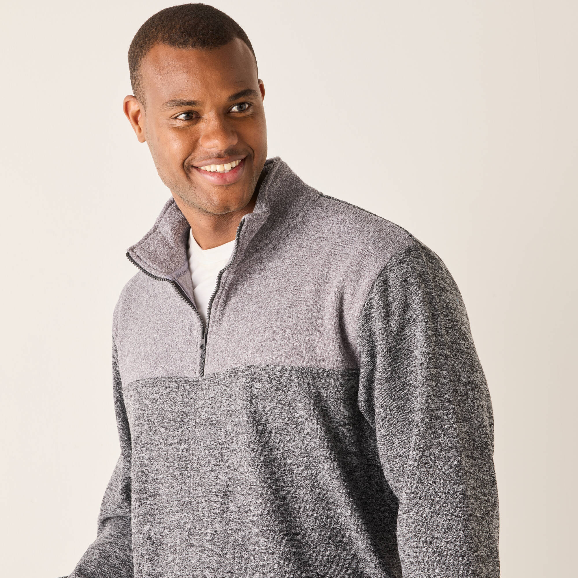Sweat col camionneur zipp maille double molleton - Blancheporte 28$
