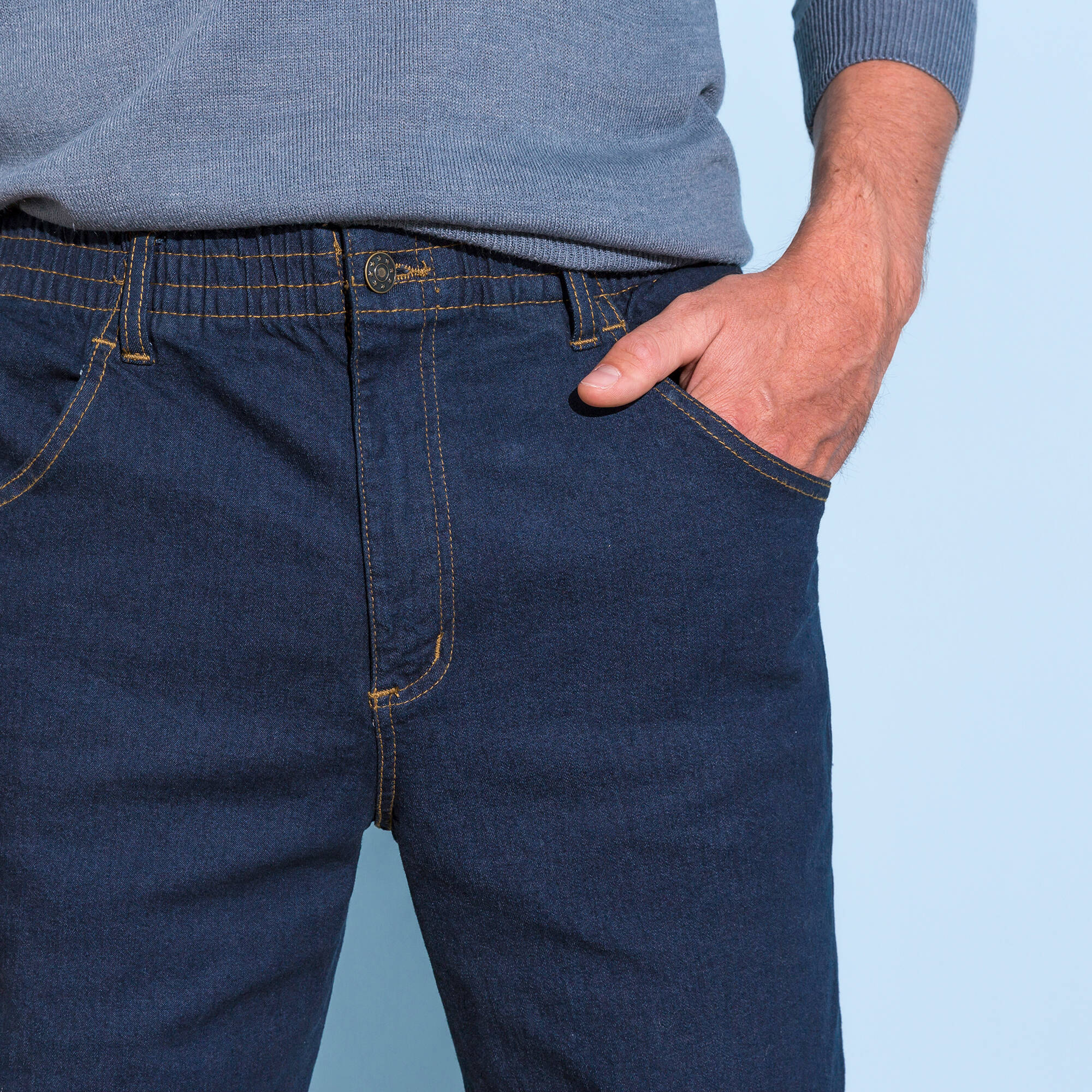Jean droit taille lastique - L28 - Blancheporte 40$