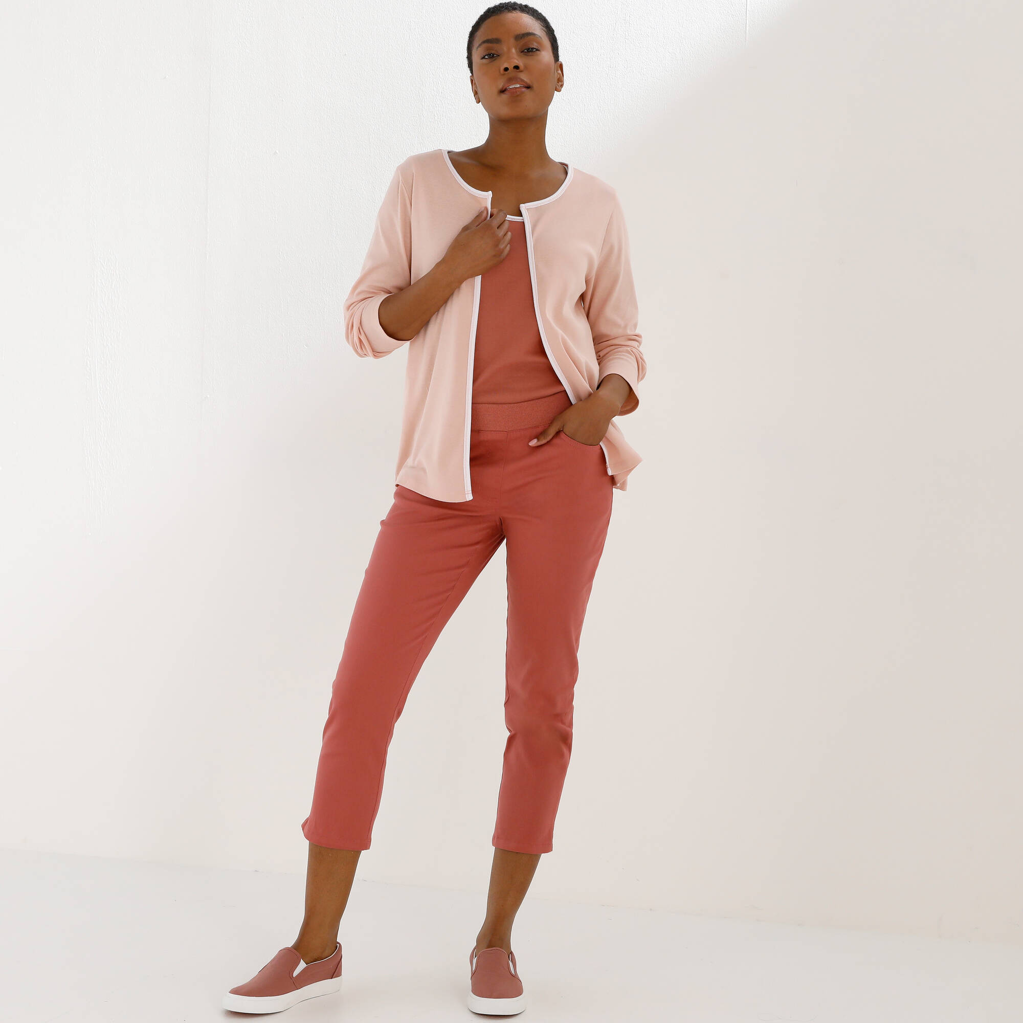 Pantacourt toile taille lastique - Blancheporte 24$