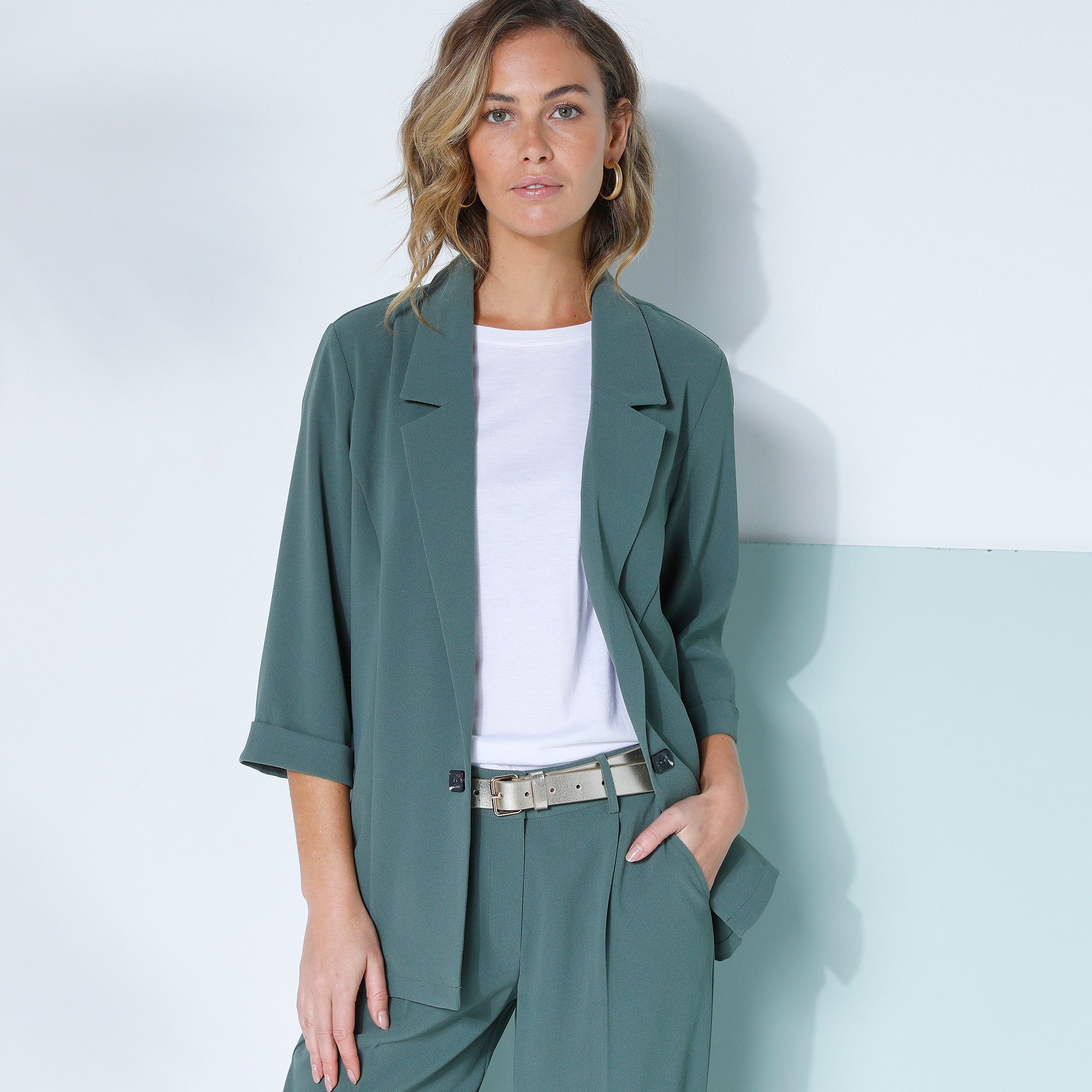 Veste Manches 3/4, Crêpe Fluide - Blancheporte