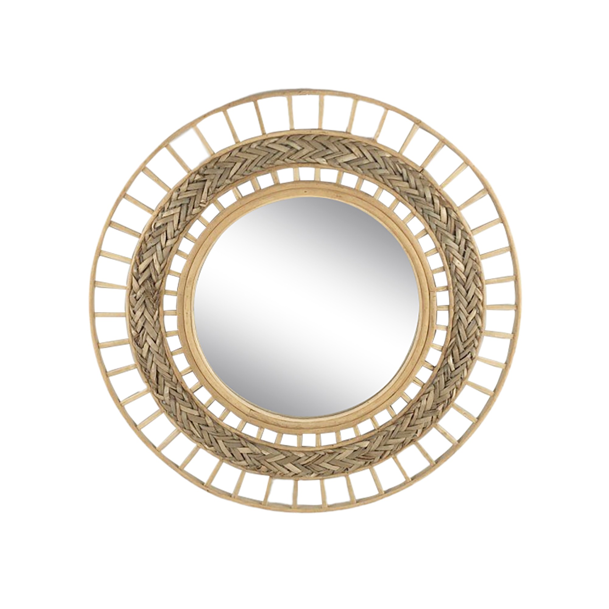 Miroir Mural Rond Rotin Et Jonc - Blancheporte