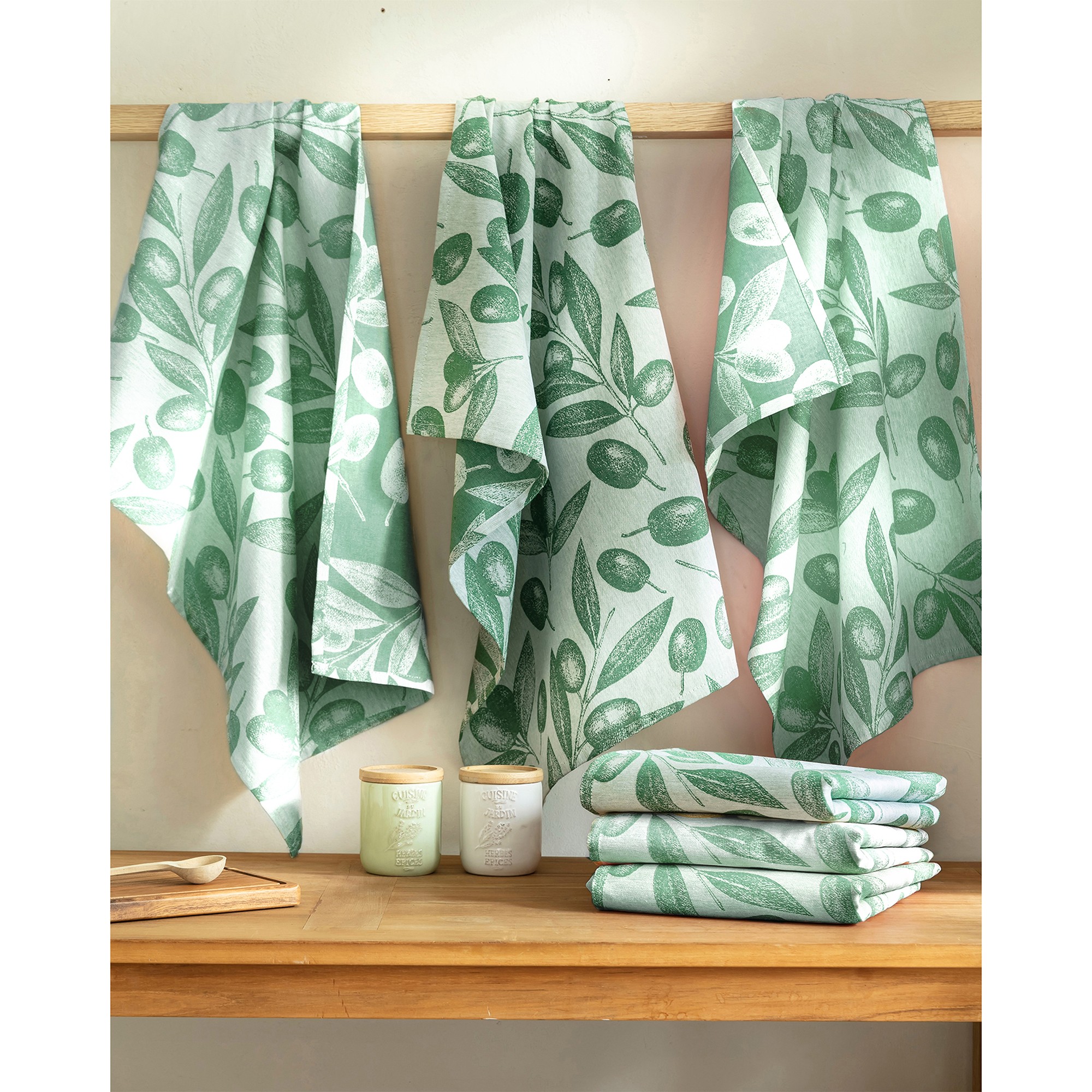 Torchons Motif Olives - Lot De 3 - Blancheporte