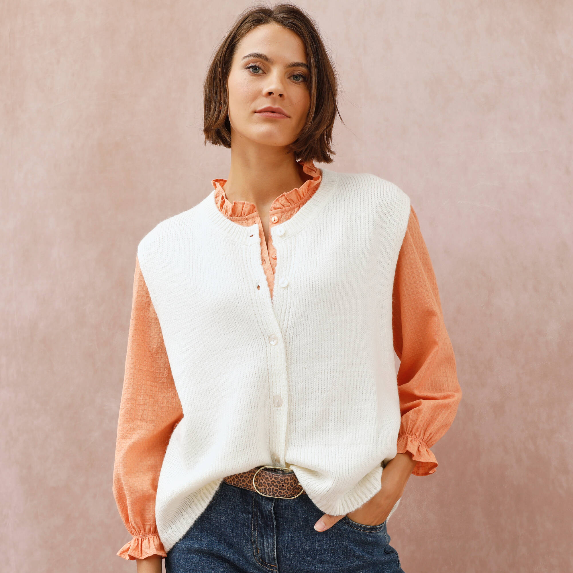 Gilet boutonné sans manches - Blancheporte