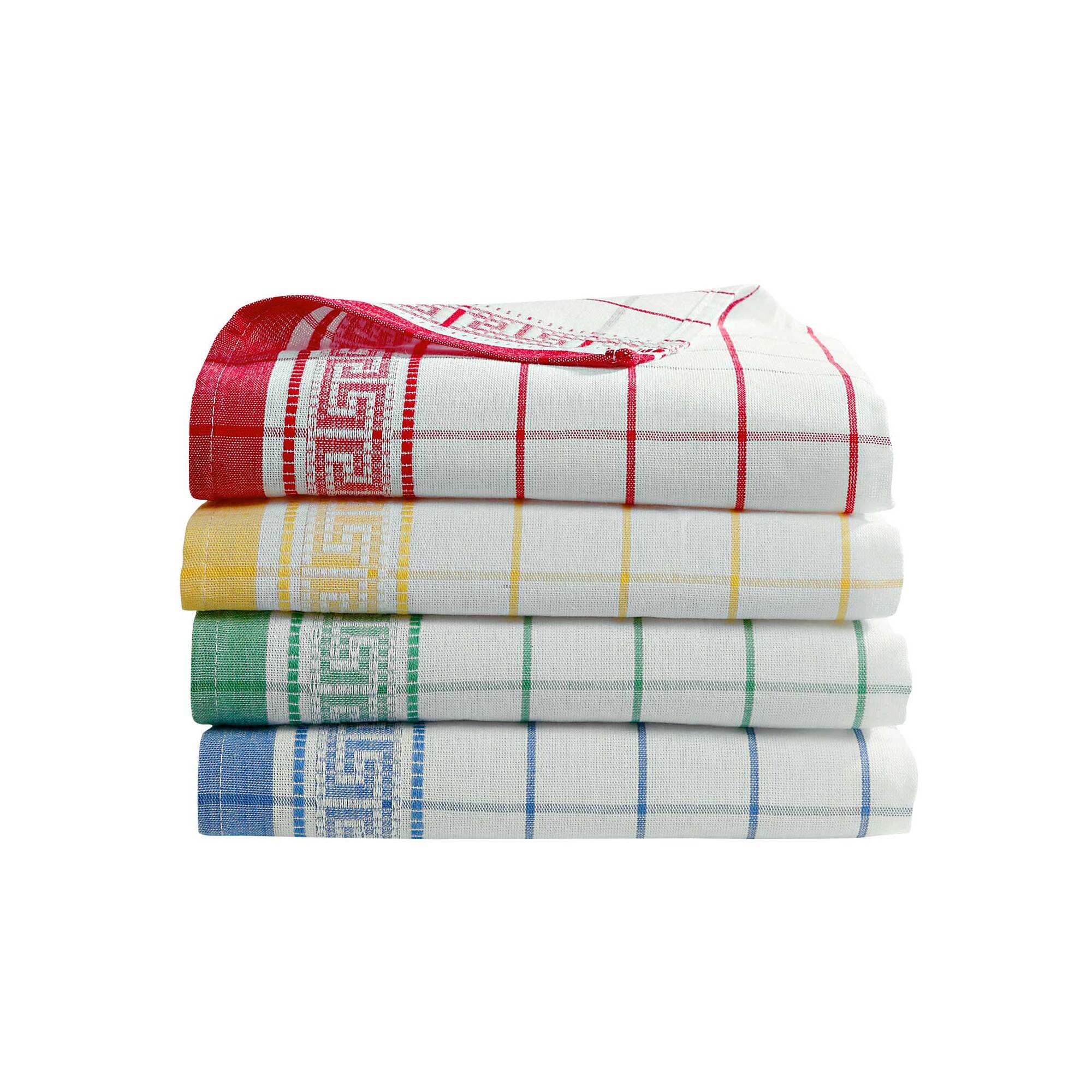 Torchon Mycène coton tissé teint - lots - Blancheporte