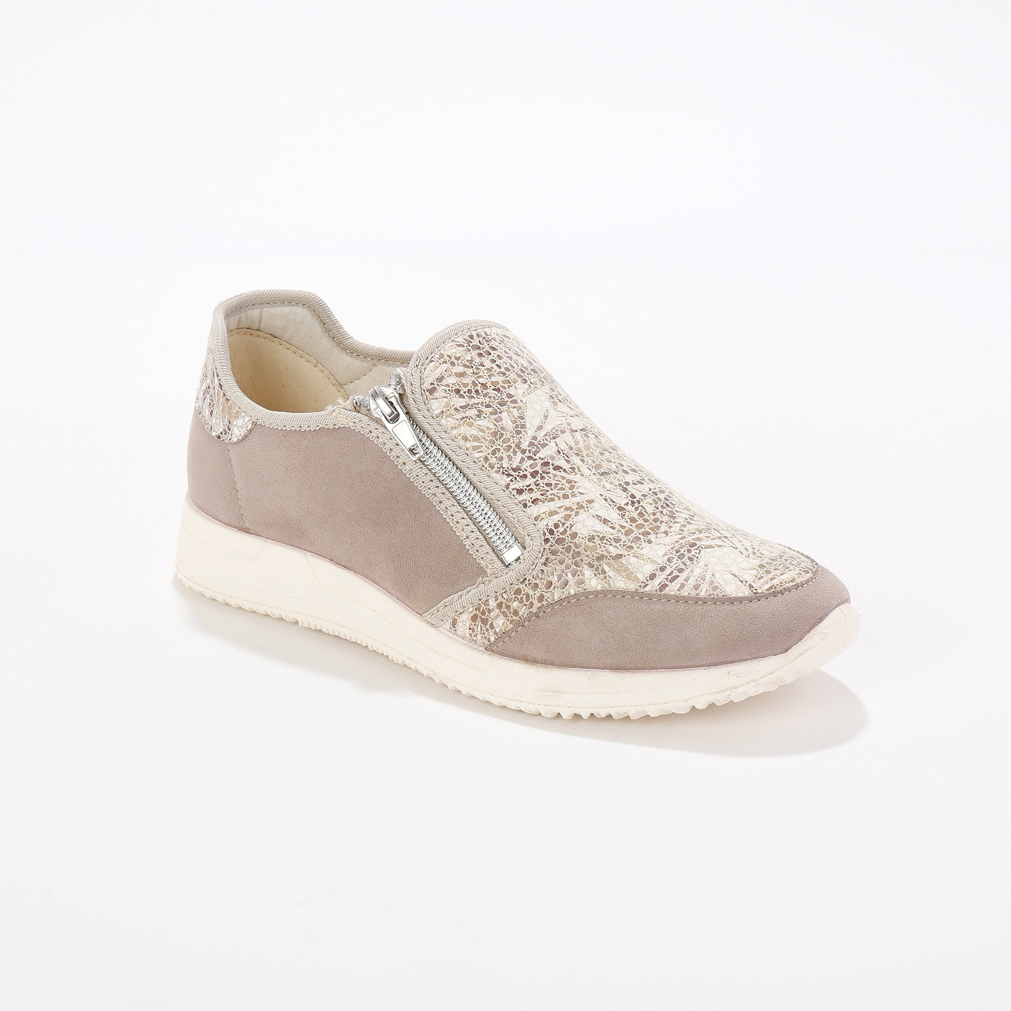 Baskets Zippées Spécial Pieds Sensibles En Tissu Extensible - Blancheporte