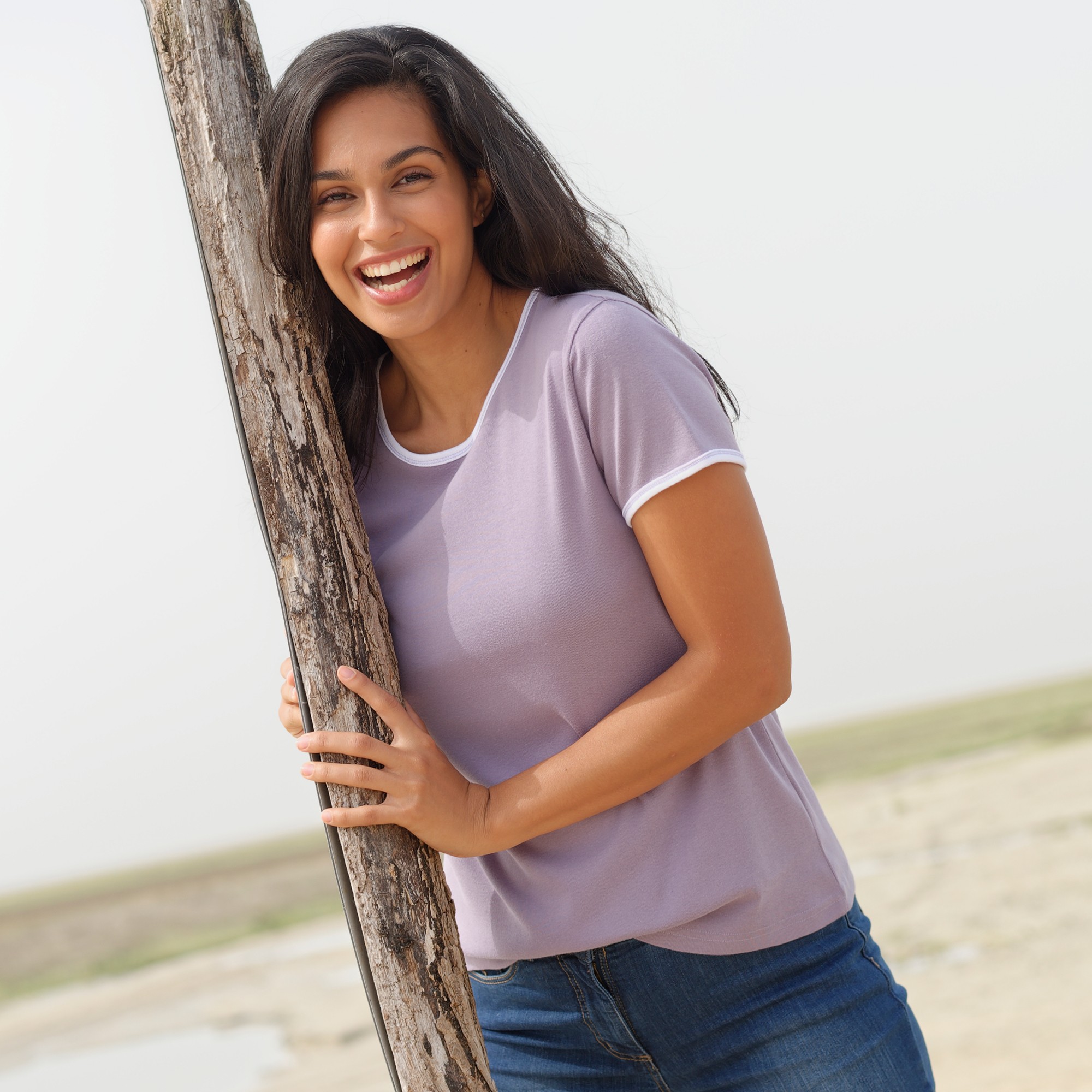 T-shirt Bicolore Manches Courtes - Blancheporte