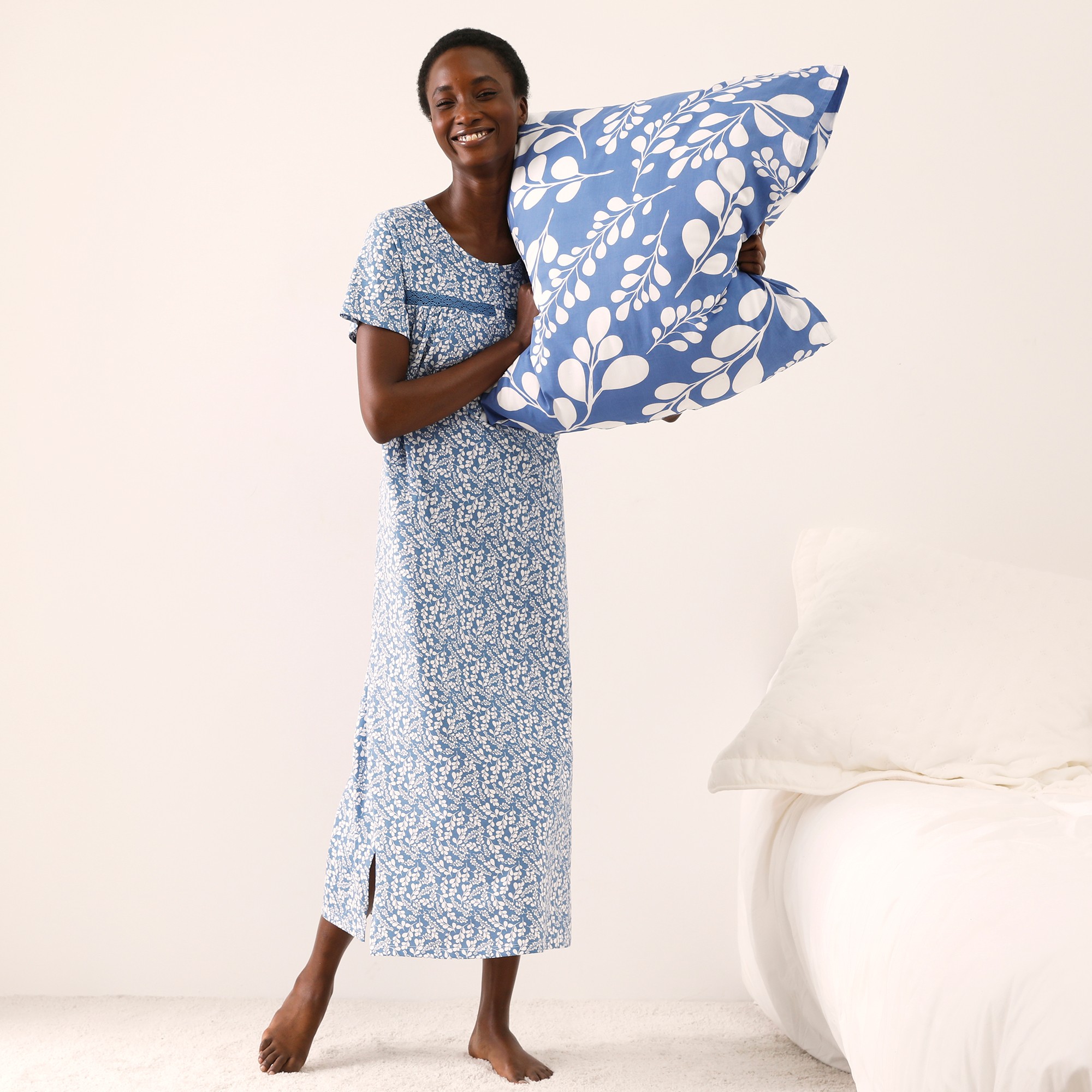 Chemise De Nuit Longue Chloé Imprimée - Blancheporte