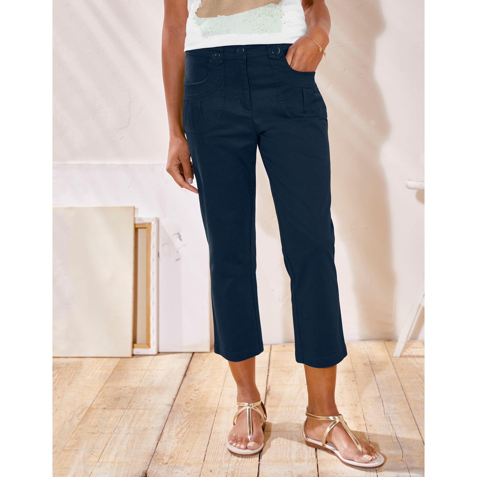 Pantacourt Droit Stretch - Blancheporte