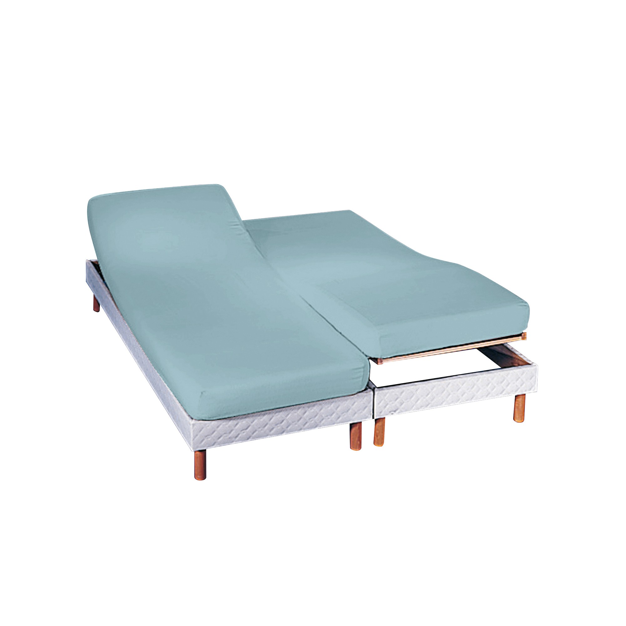 Drap-housse uni sommier articulé coton - bonnets 26 cm - Drap-housse 2 Personnesonnes : 180x200cm - 