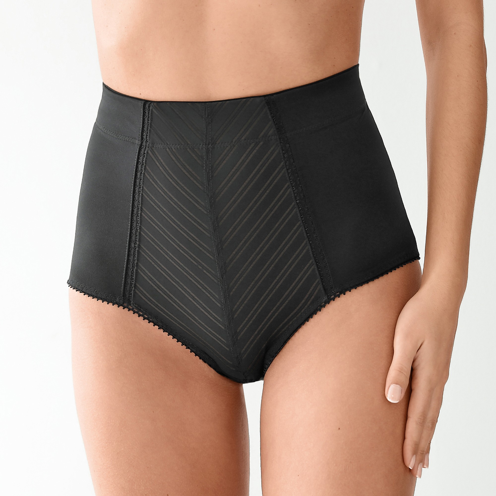 Gaine Affinante Maille Satinée Et Tulle Jacquard - Maintien Intense - Blancheporte